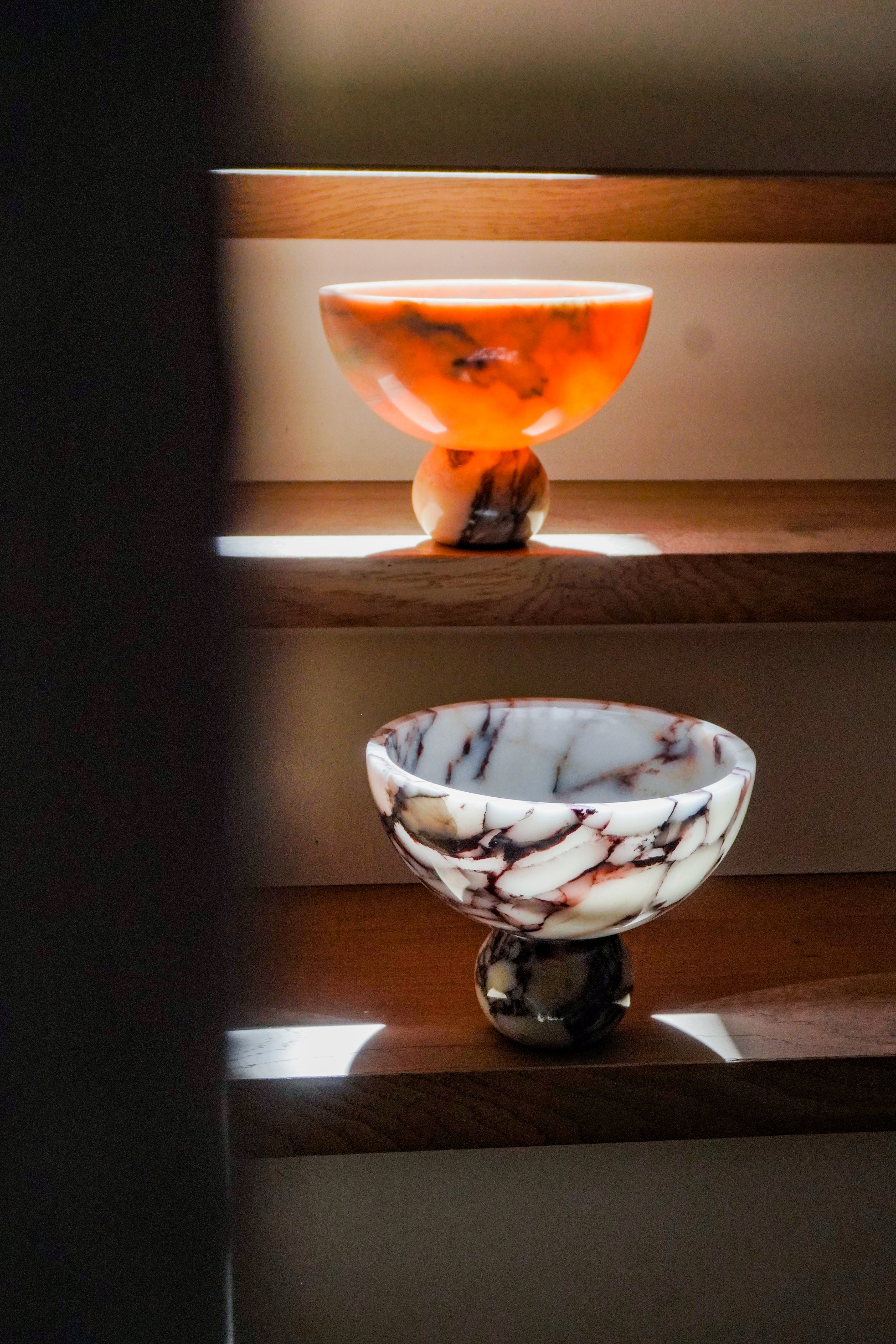 Large Viola Marble Serving Bowl