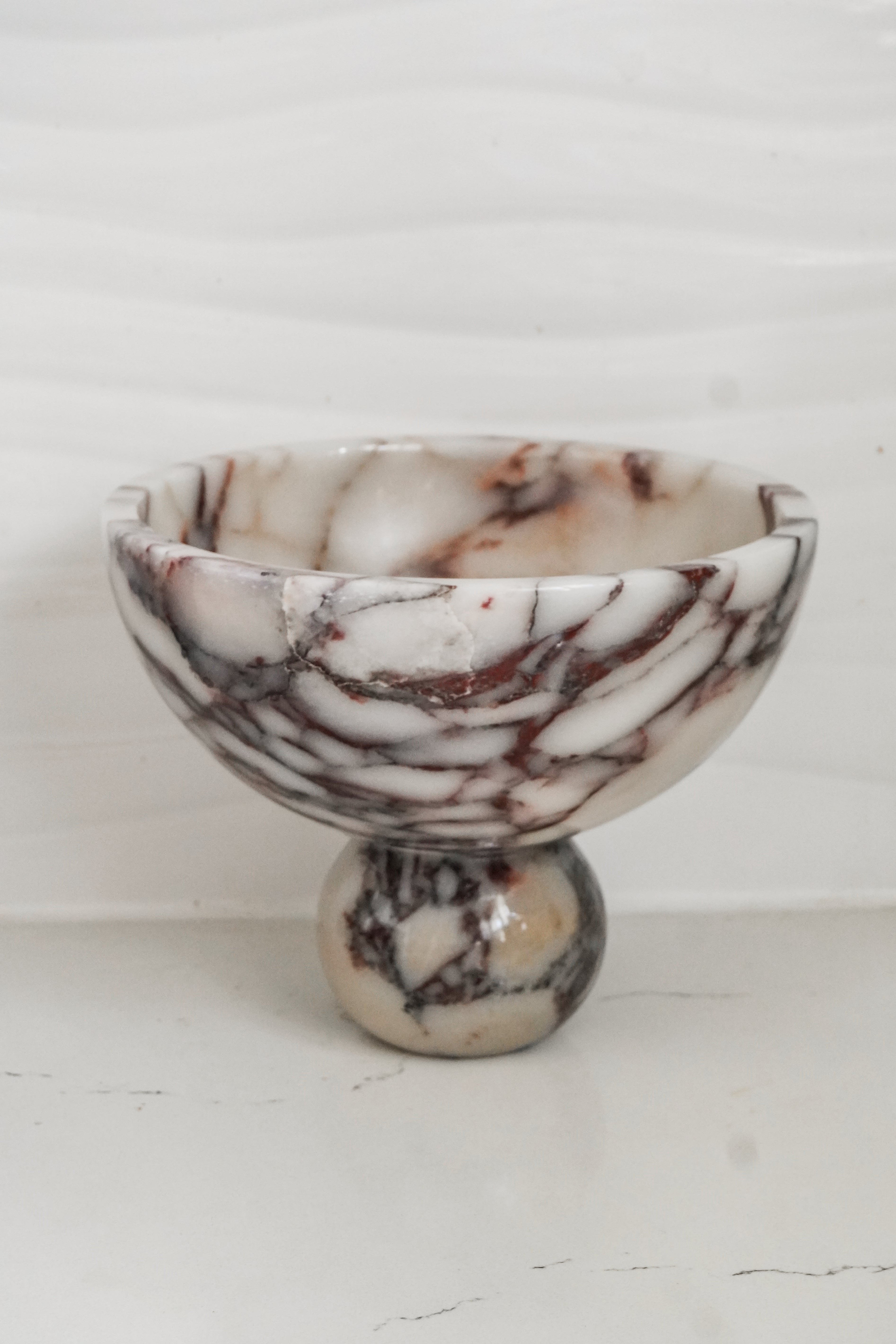 Large Viola Marble Serving Bowl