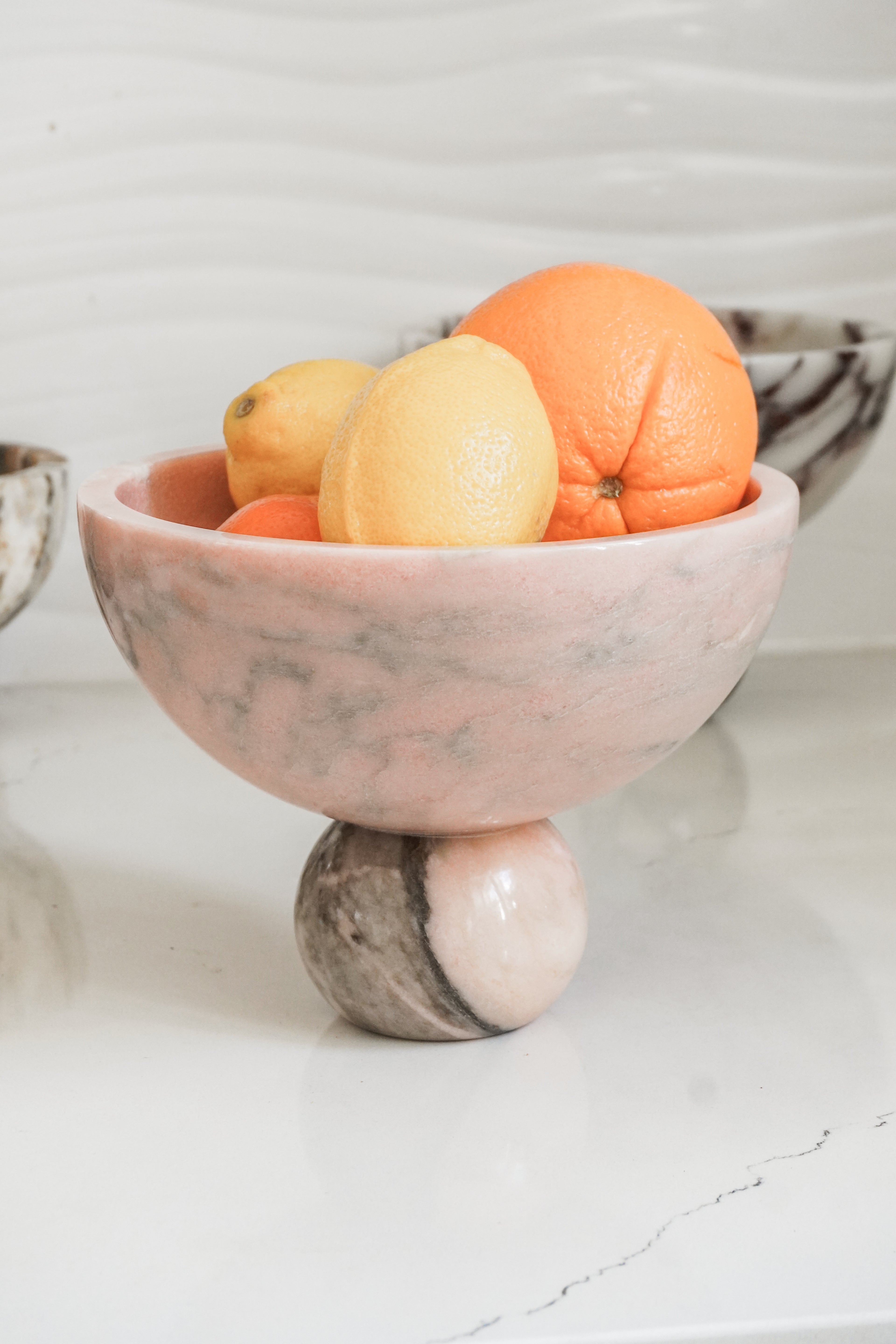 Large Viola Marble Serving Bowl