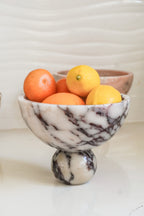 Large Viola Marble Serving Bowl