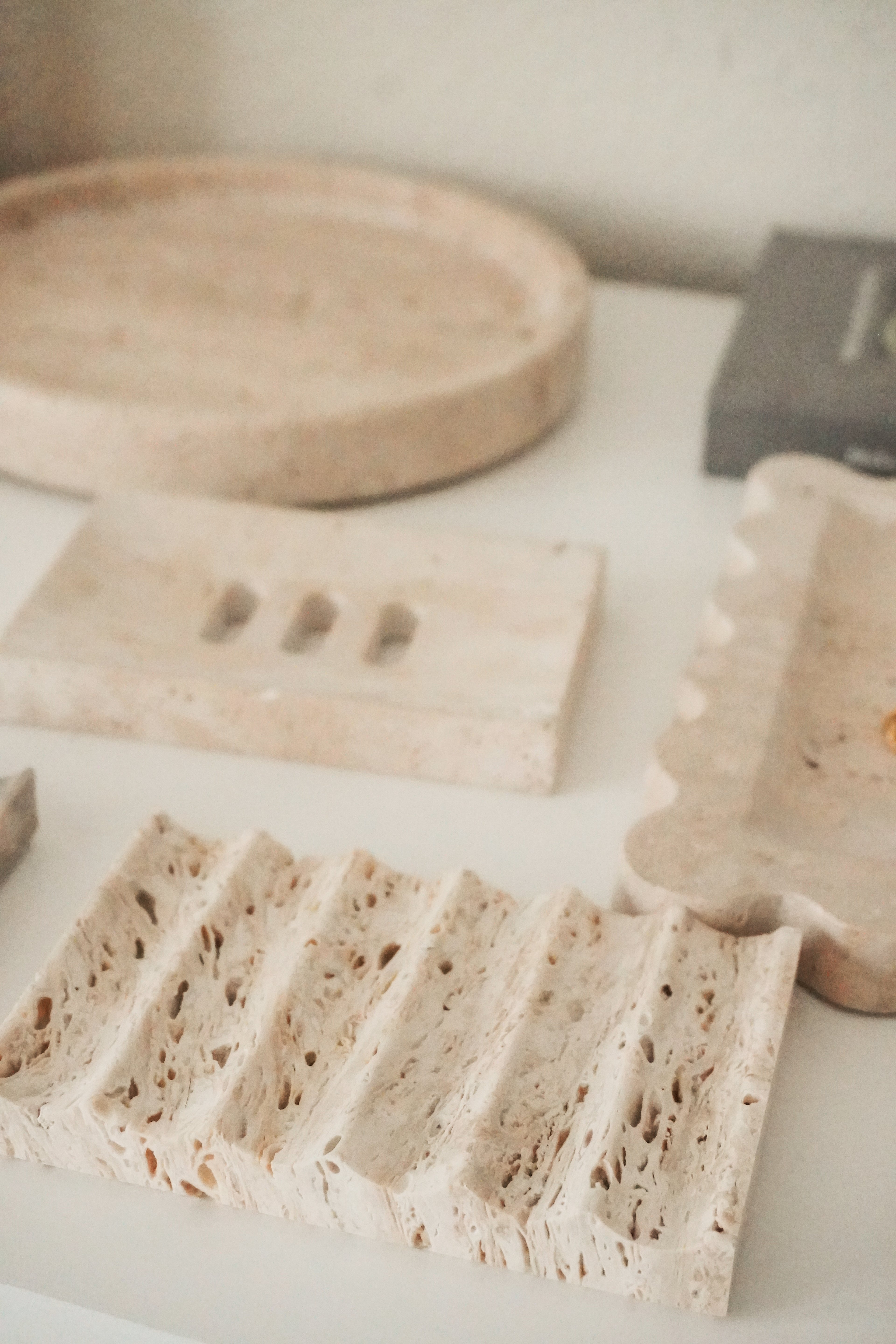 Marble Soap Dish--Travertine and Marble