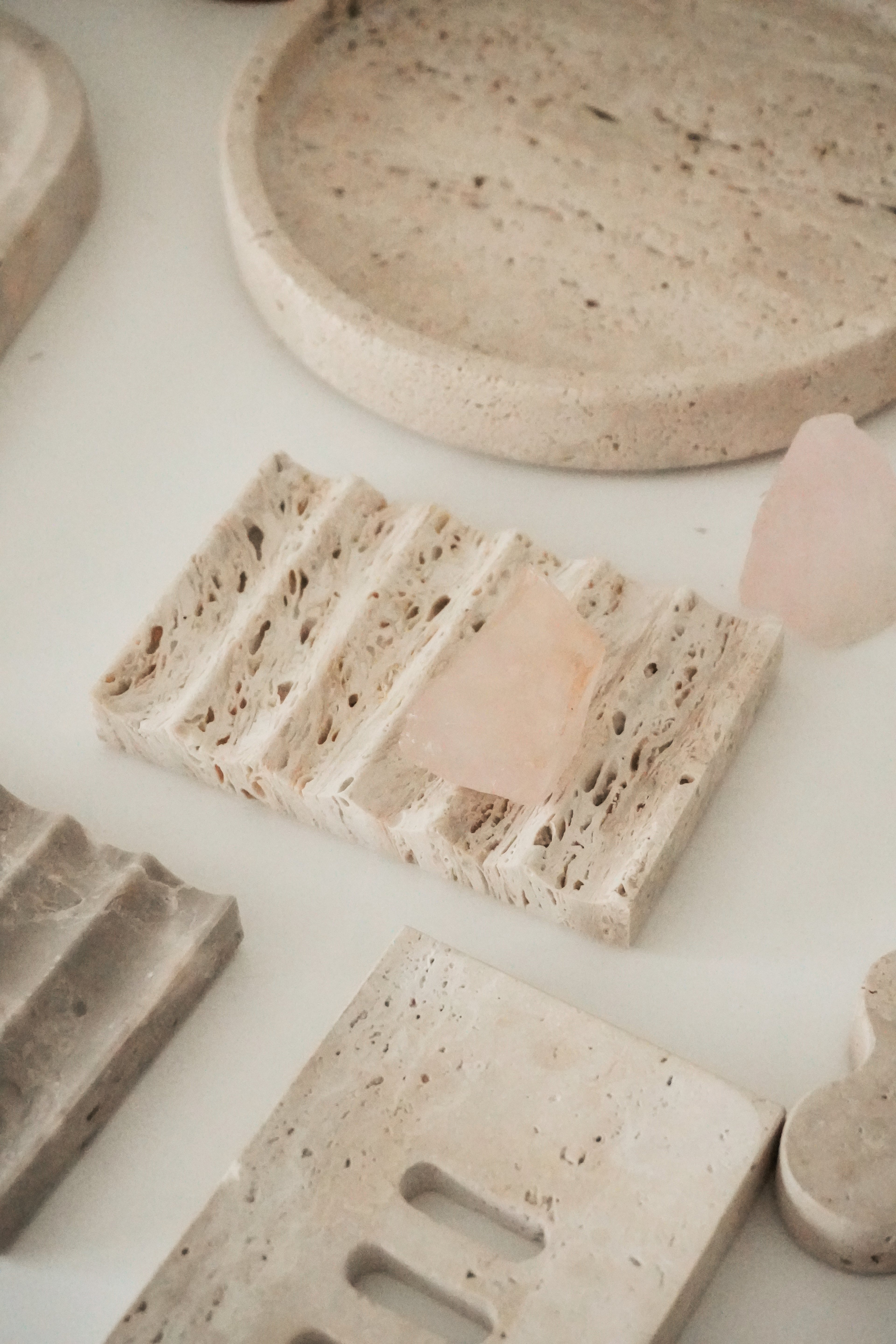 Marble Soap Dish--Travertine and Marble