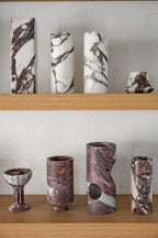 Calacatta Viola Marble Vases with Scalloped Edge--2 Sizes