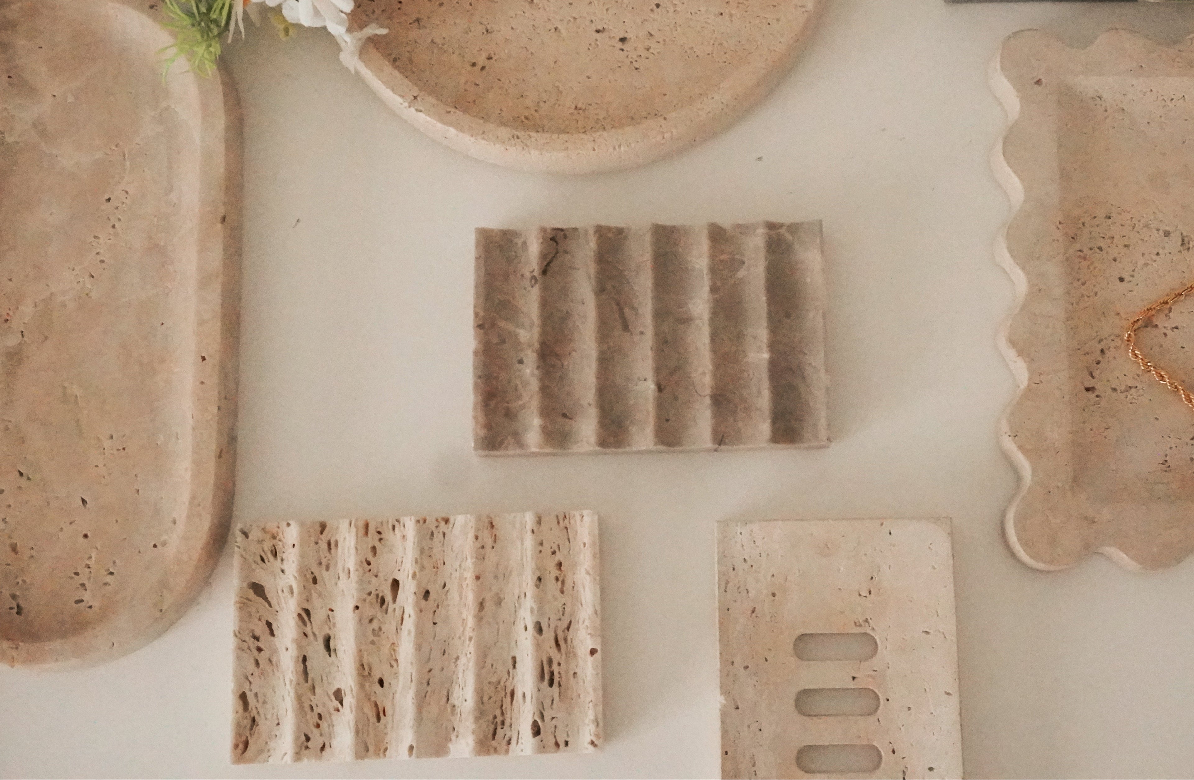 Marble Soap Dish--Travertine and Marble