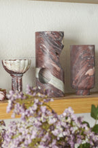 Calacatta Viola Marble Vases with Scalloped Edge--2 Sizes