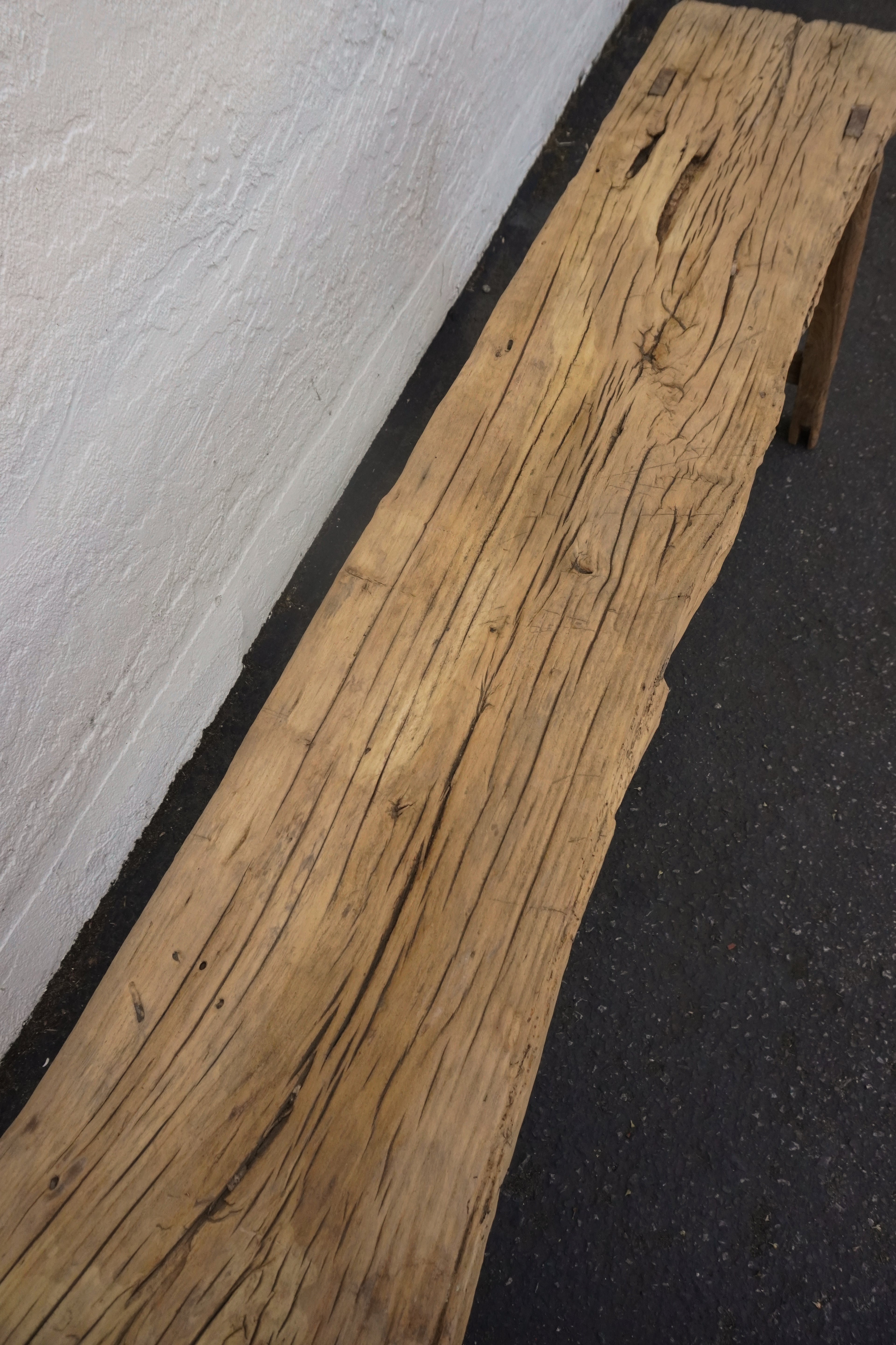 Vintage Wide Extra Long Bench Elm Wood