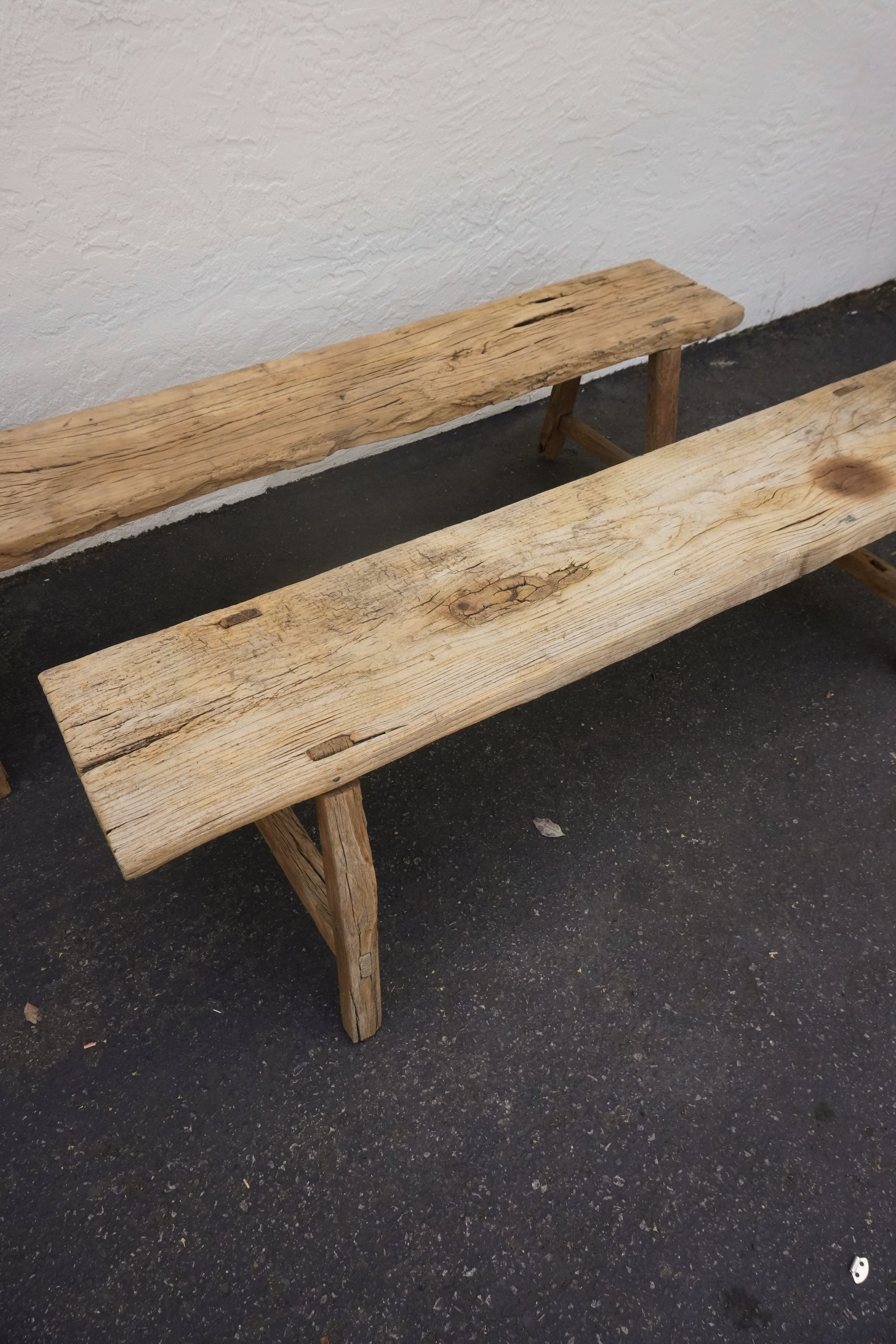 Vintage Wide Extra Long Bench Elm Wood