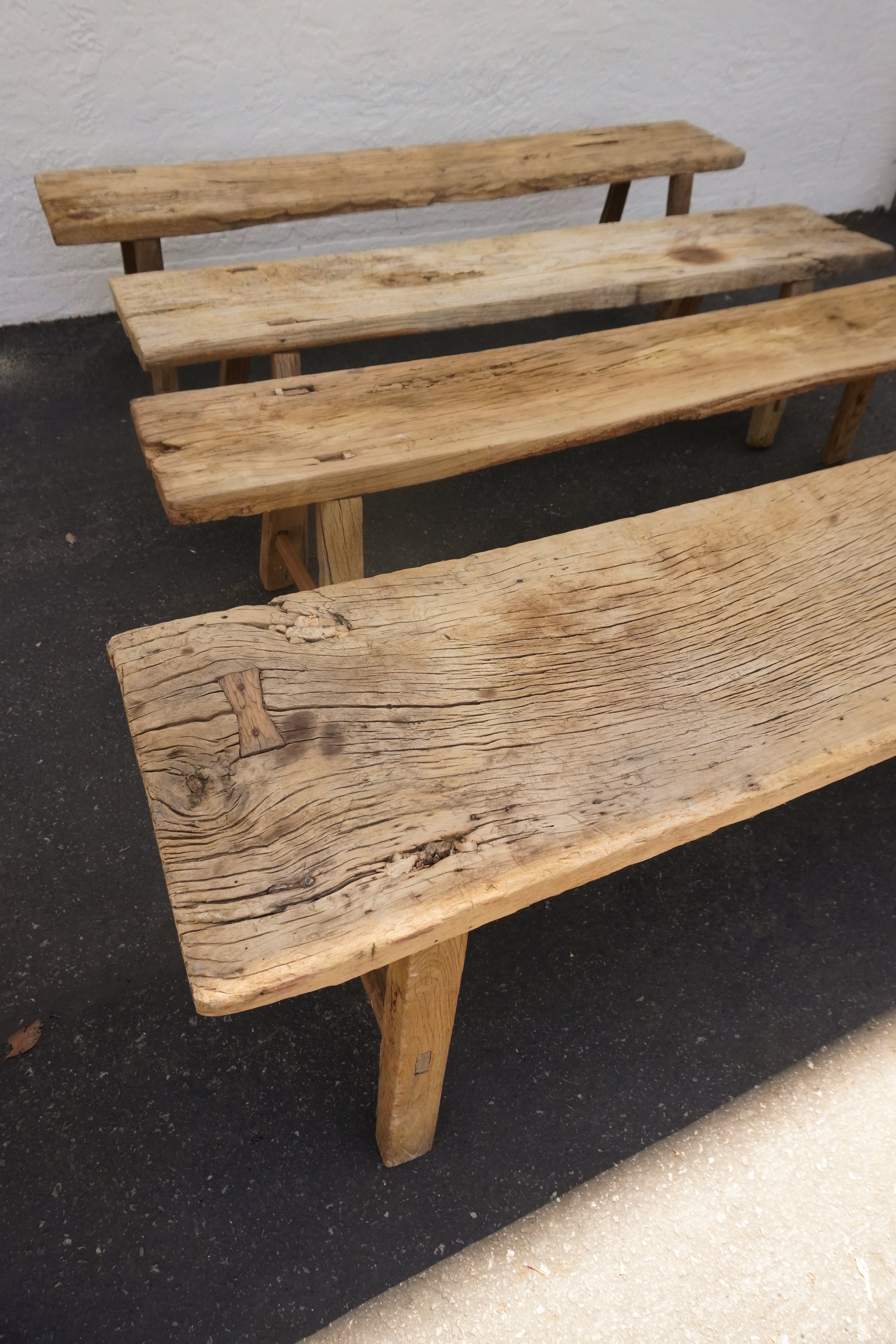 Vintage Wide Extra Long Bench Elm Wood