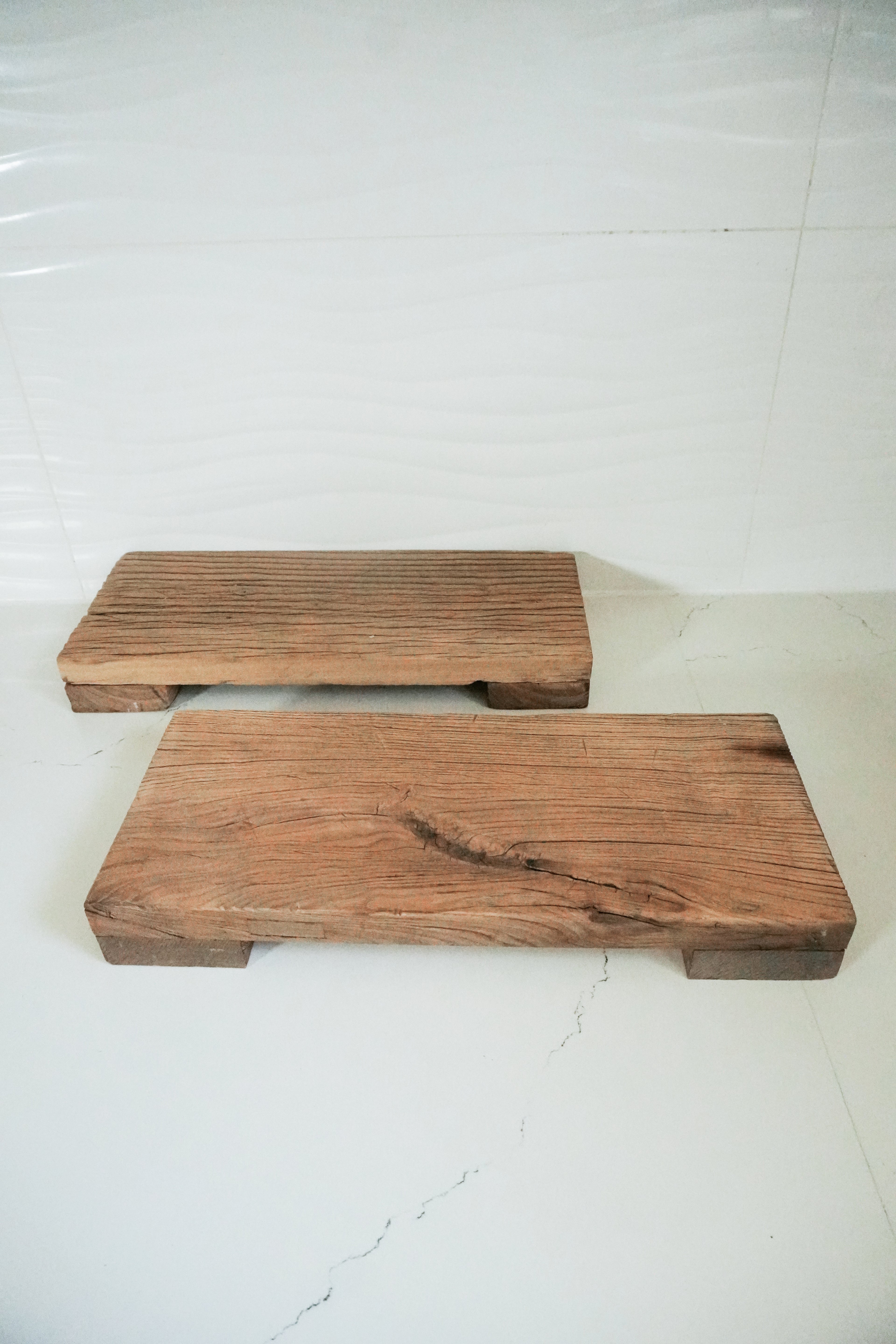 Vintage Reclaimed Elm Wood Riser – Rustic Display Stand