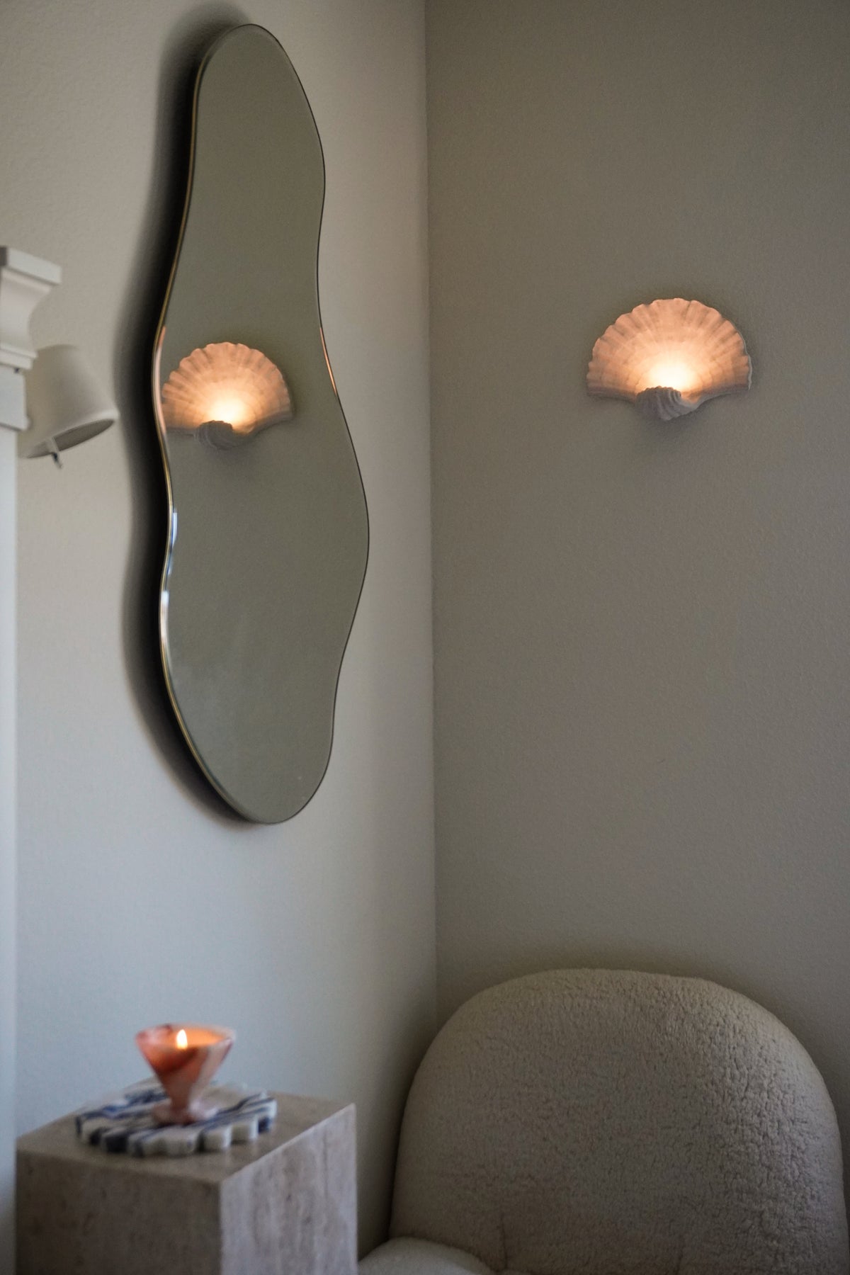 Natural Sandstone Seashell Wall Sconce