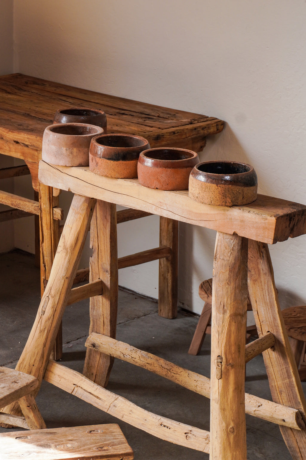 YangYi Vintage High Wood Console Stool