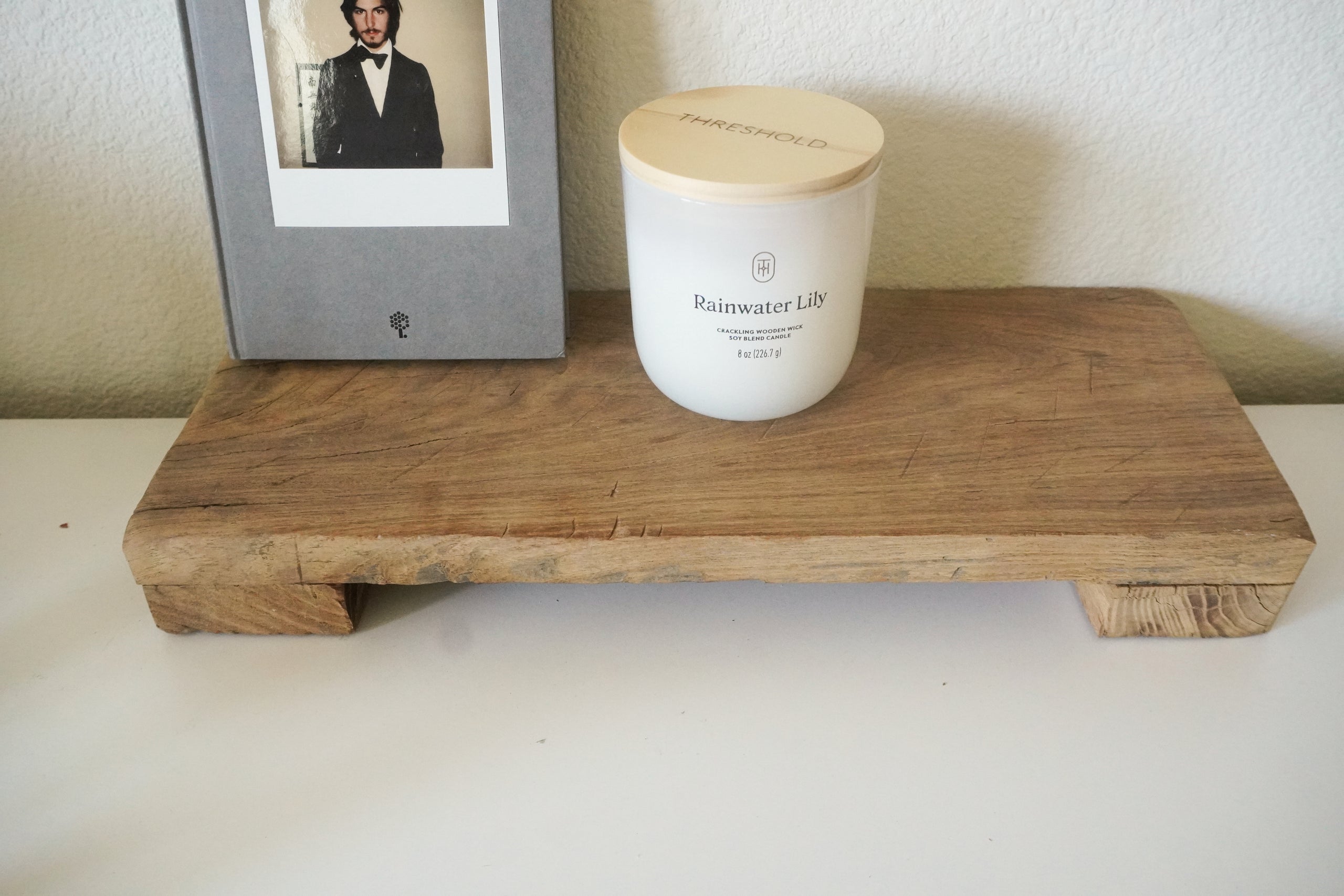 Vintage Reclaimed Elm Wood Riser – Rustic Display Stand – Queena Clay