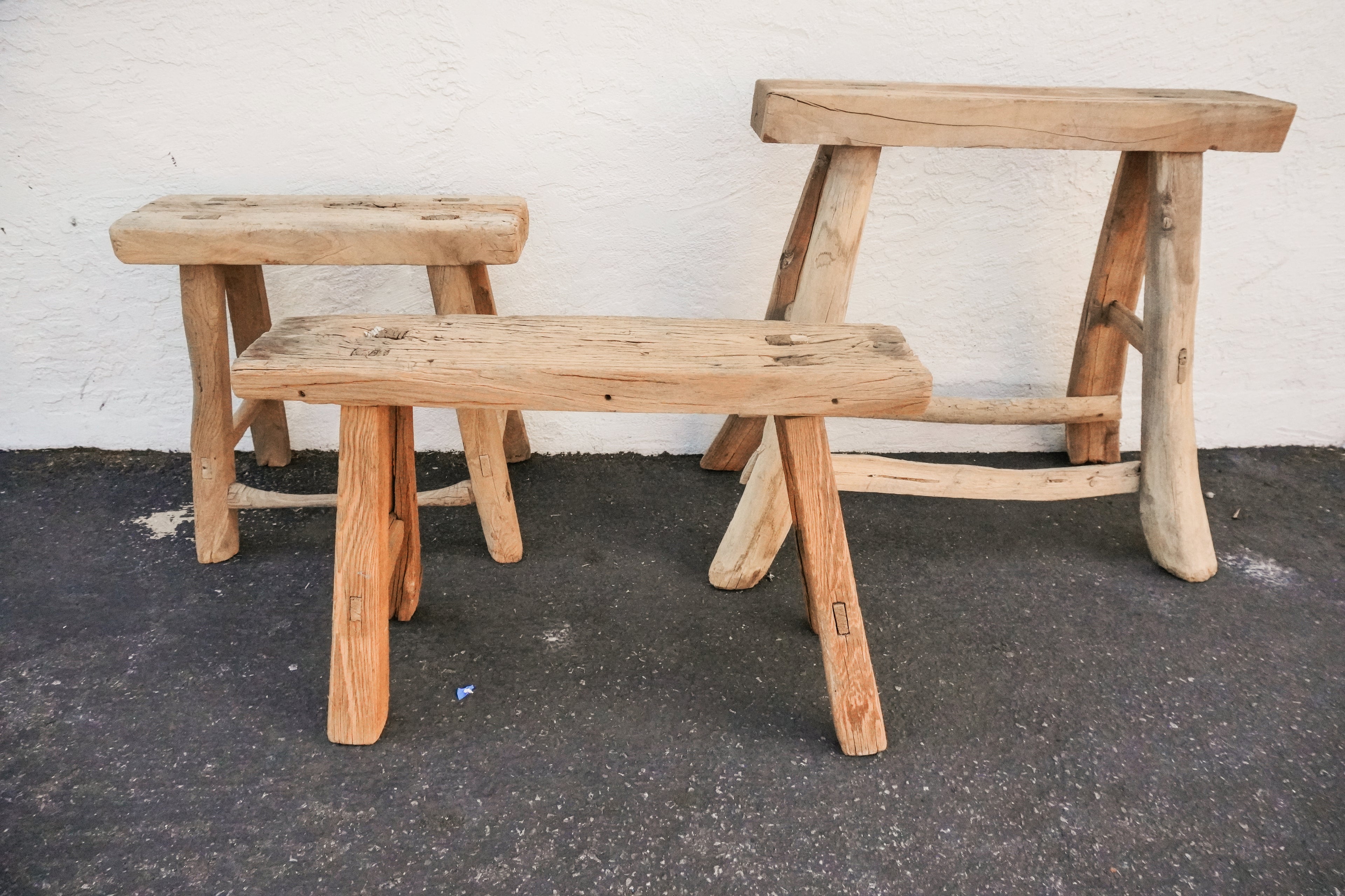 YangYi Vintage High Wood Console Stool
