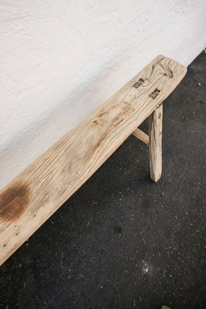 Vintage Wabi-Sabi Rustic Elm Wood Bench - Regular Size