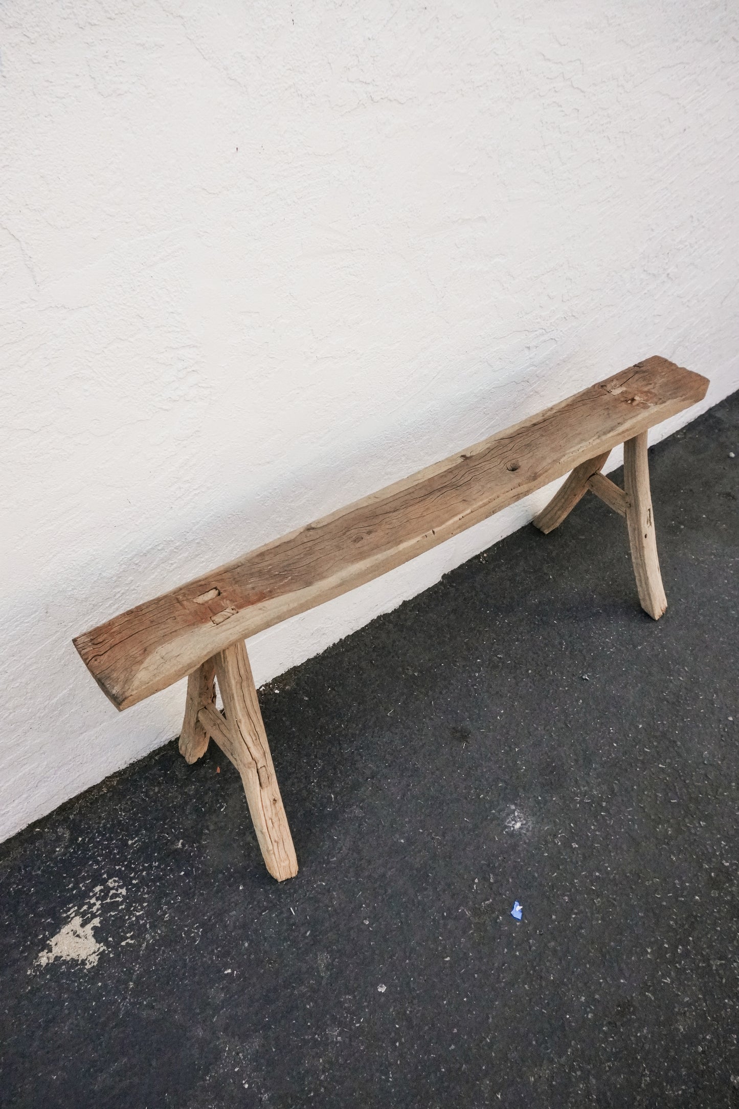 Vintage Wabi-Sabi Rustic Elm Wood Bench - Regular Size