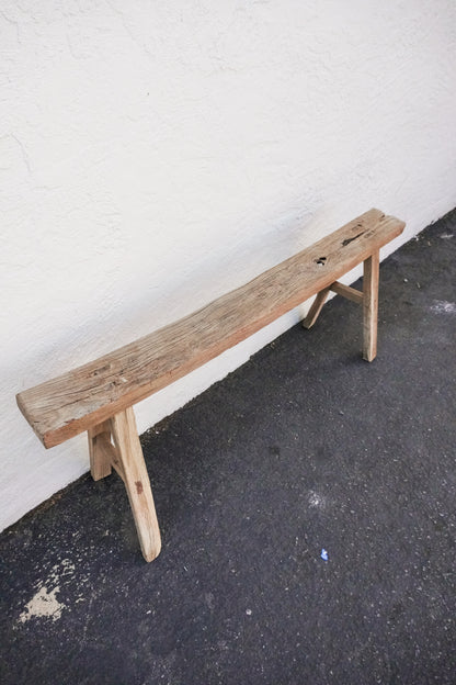 Vintage Wabi-Sabi Rustic Elm Wood Bench - Regular Size