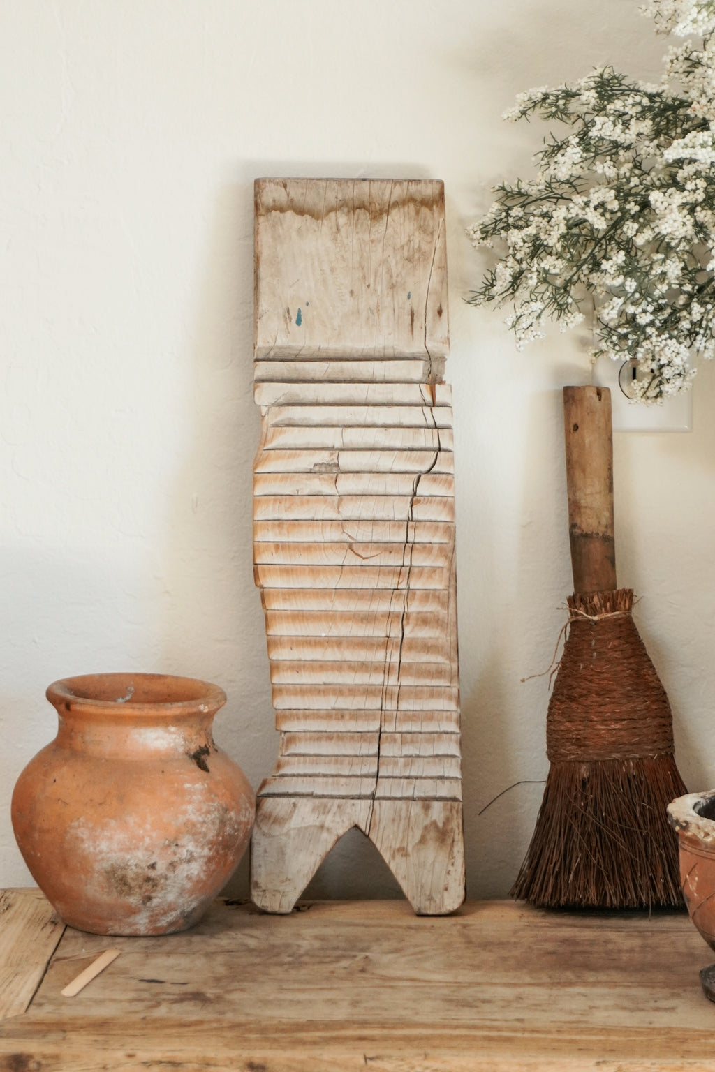 Vintage Chinese Wood Washboard