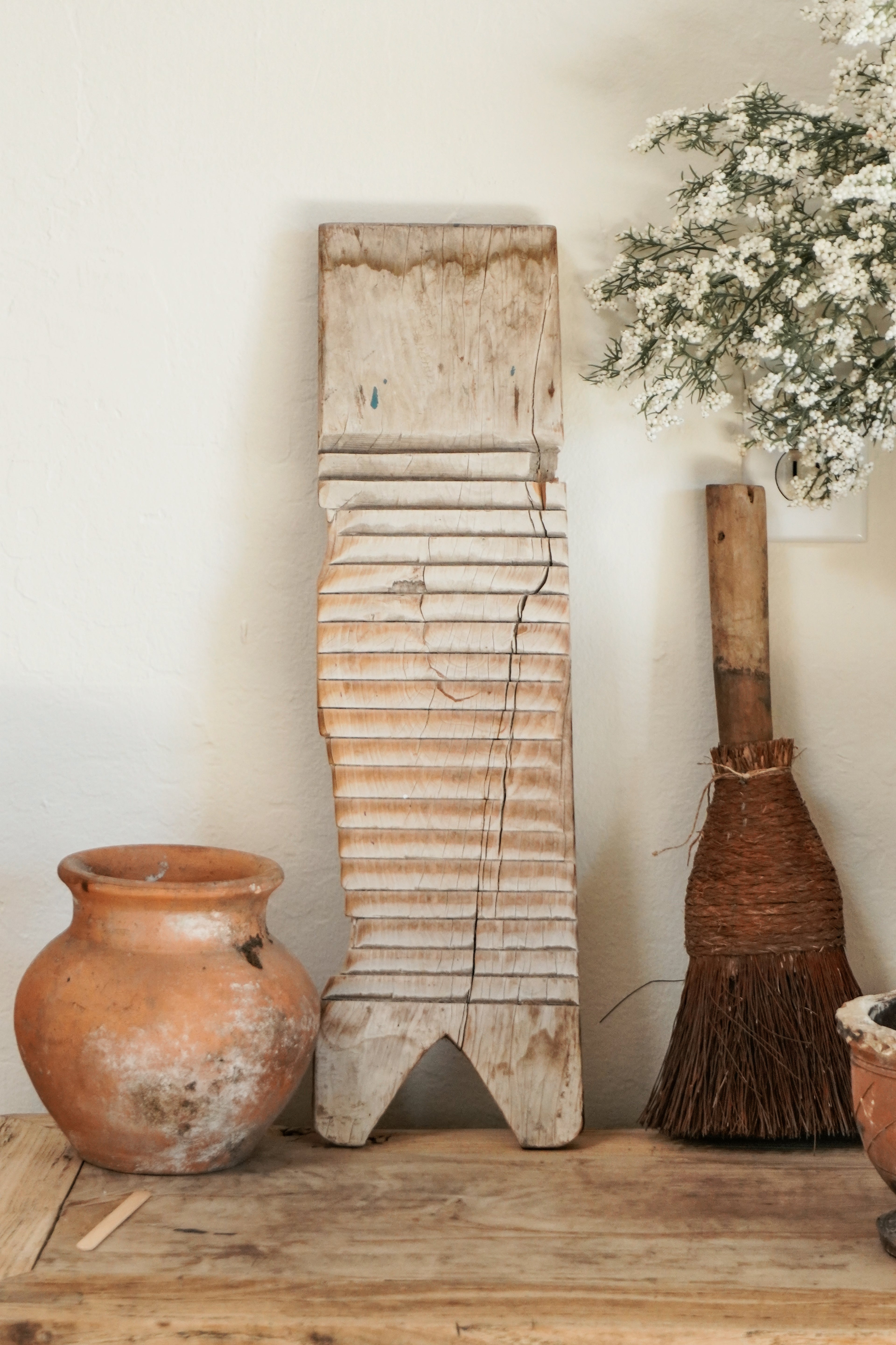Vintage Chinese Wood Washboard