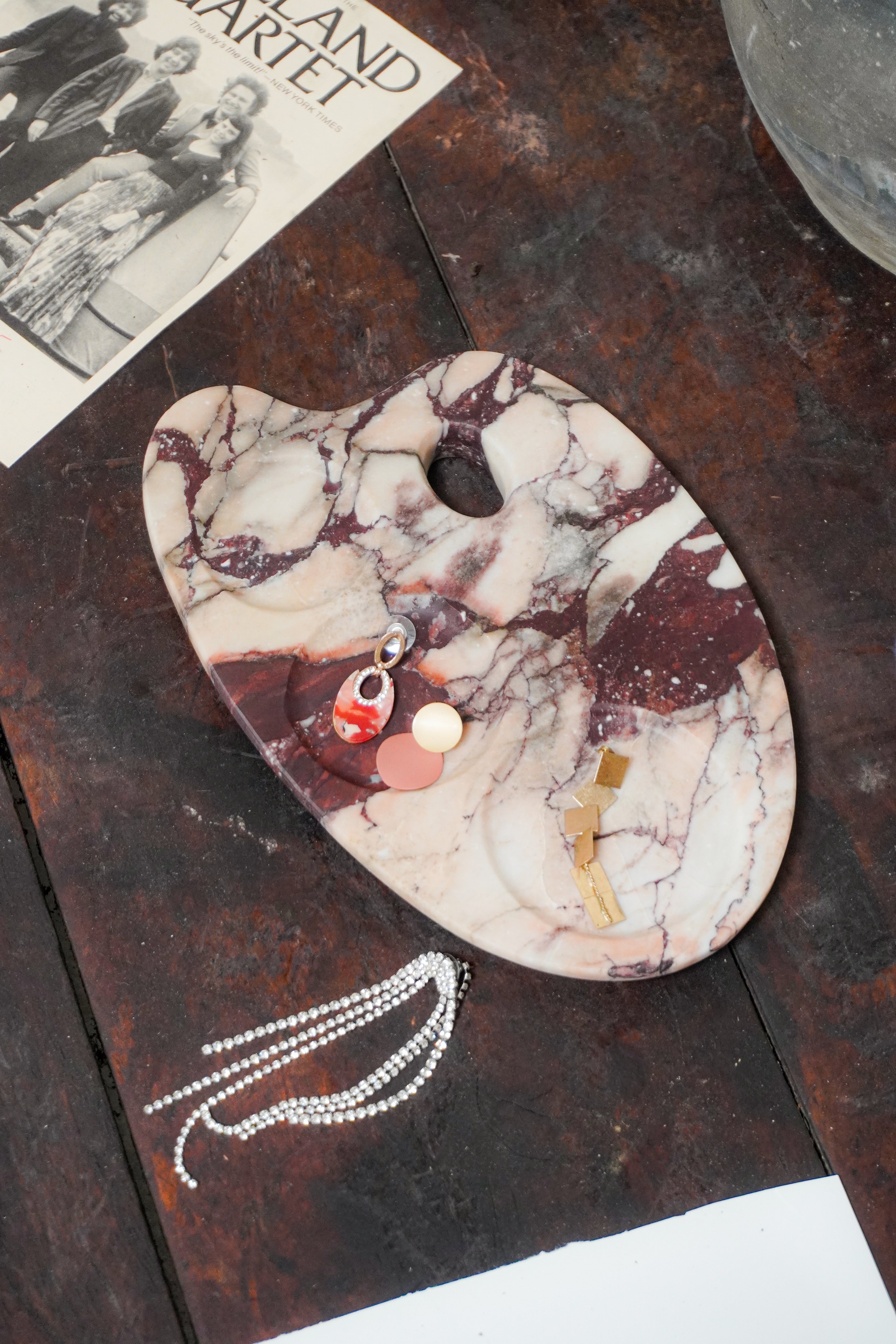 Italian Calacatta Viola Marble Palette Tray