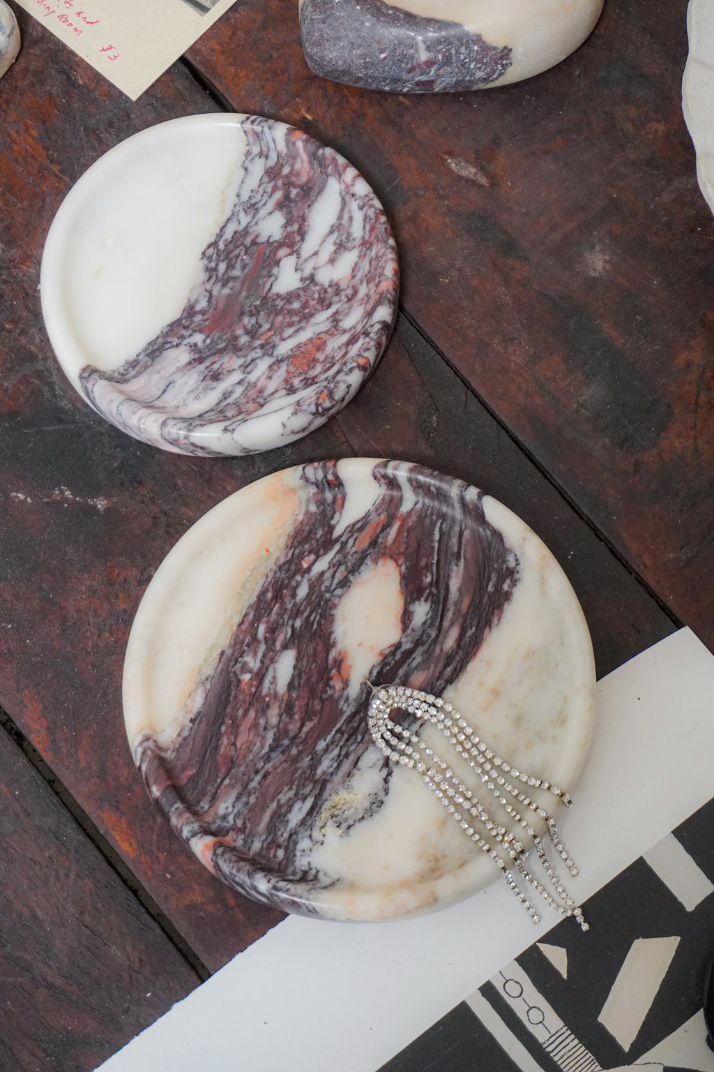 Italian Calacatta Viola Marble Catchall Coaster