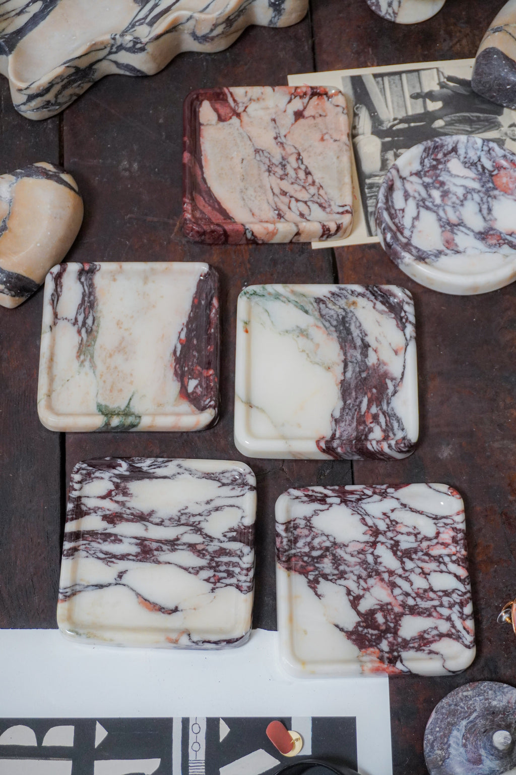 Calacatta Viola Marble Square Tray