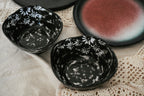 Handmade Black Floral Ceramic Bowls
