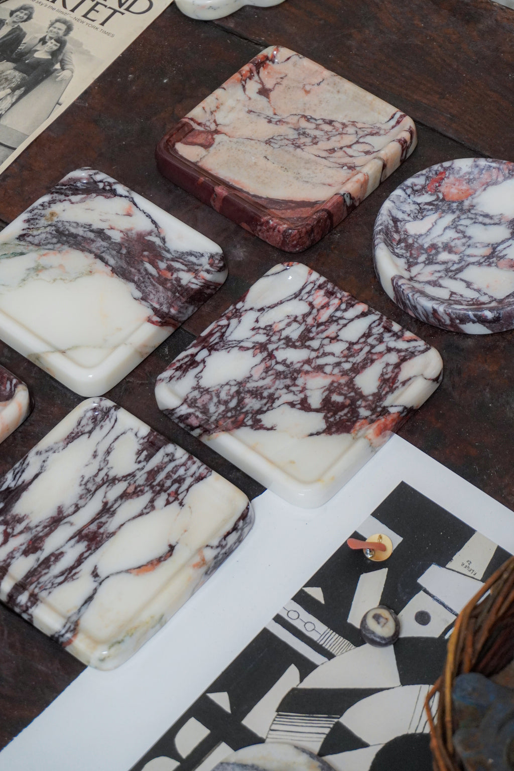 Calacatta Viola Marble Square Tray
