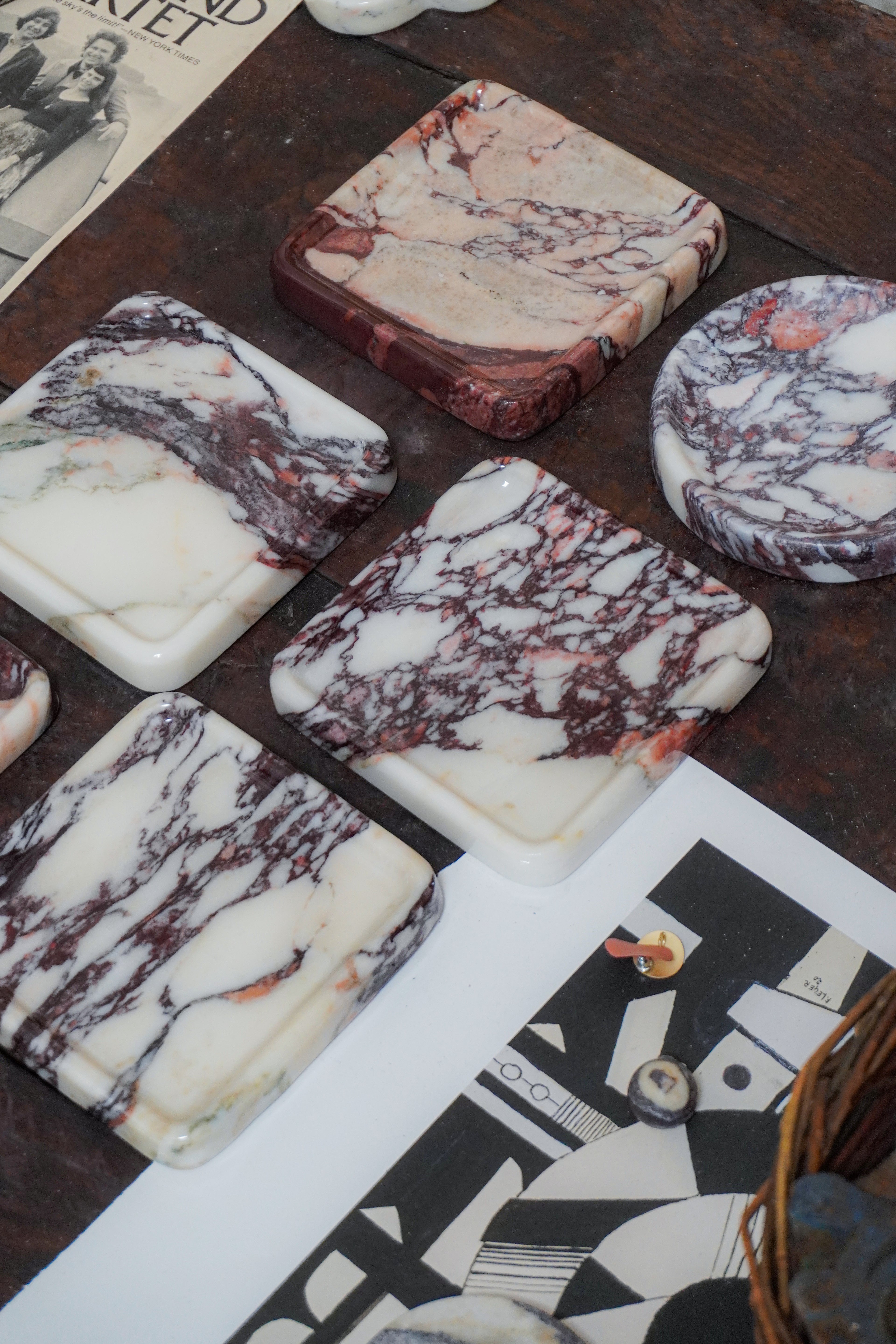 Calacatta Viola Marble Square Tray