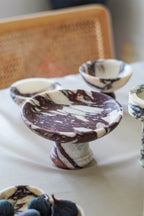 Italian Calacatta Viola Marble Pedestal Bowl