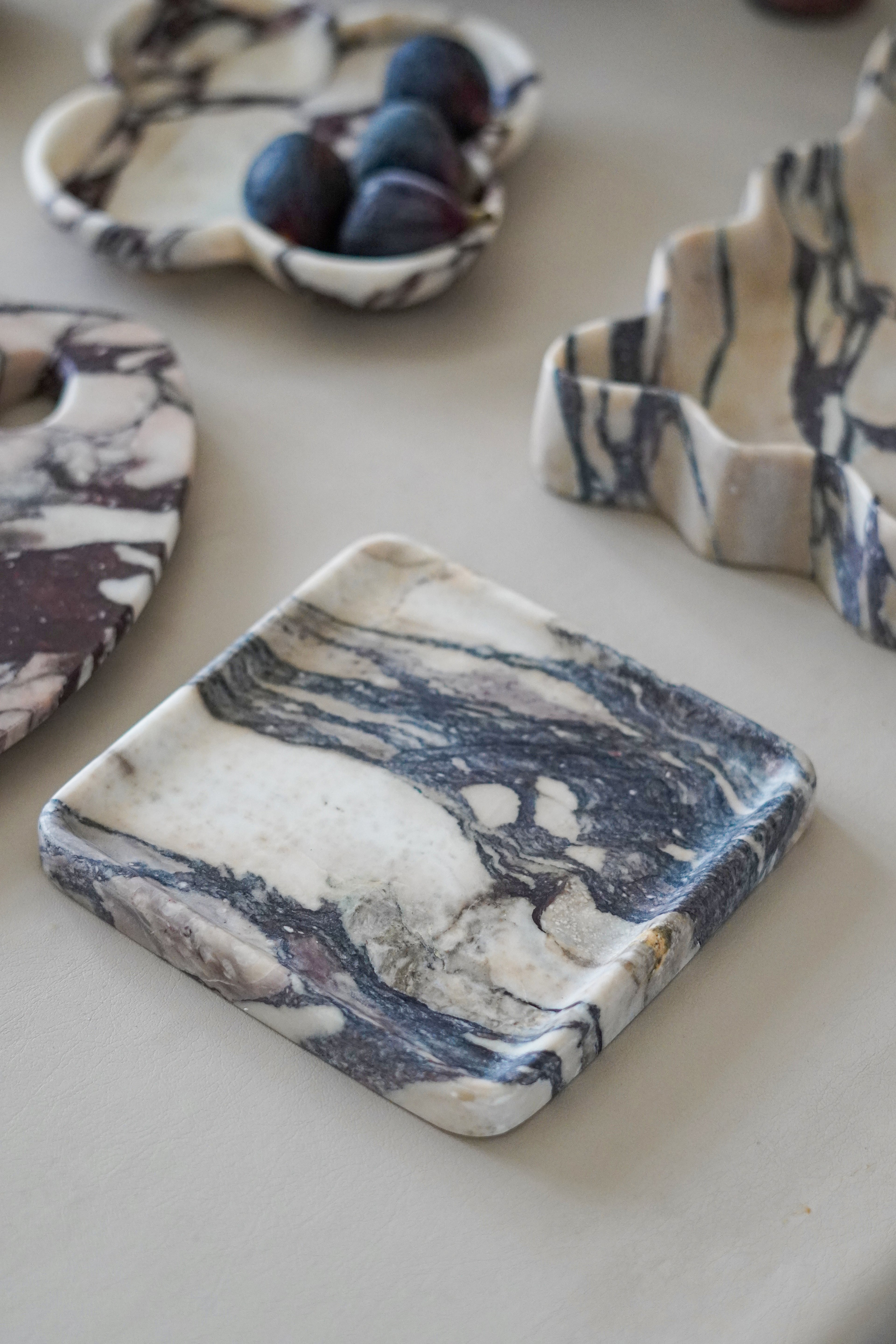 Calacatta Viola Marble Square Tray
