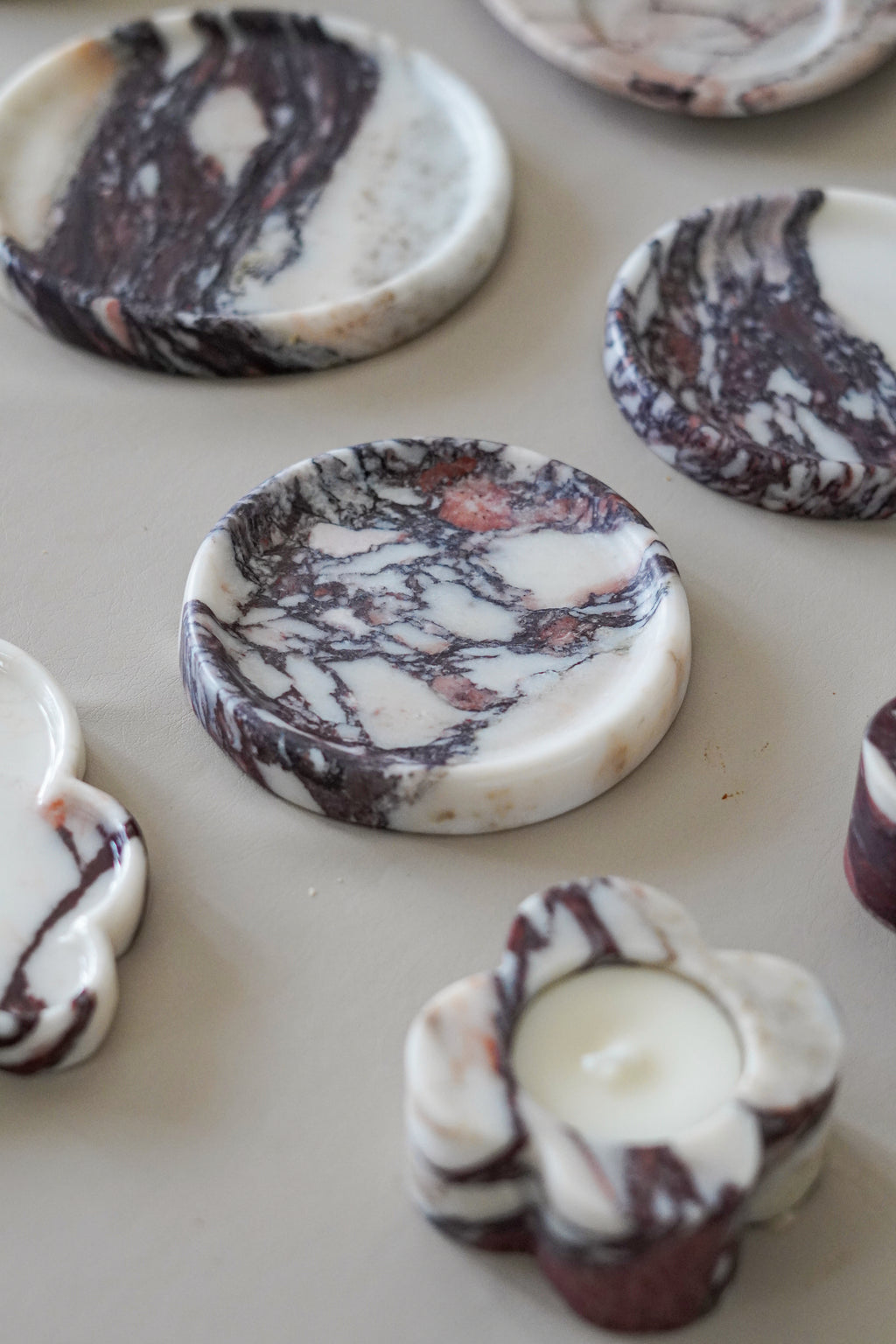 Italian Calacatta Viola Marble Catchall Coaster