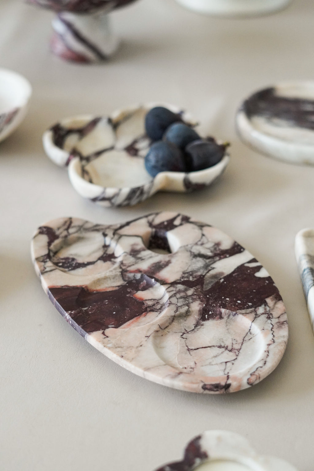 Italian Calacatta Viola Marble Palette Tray