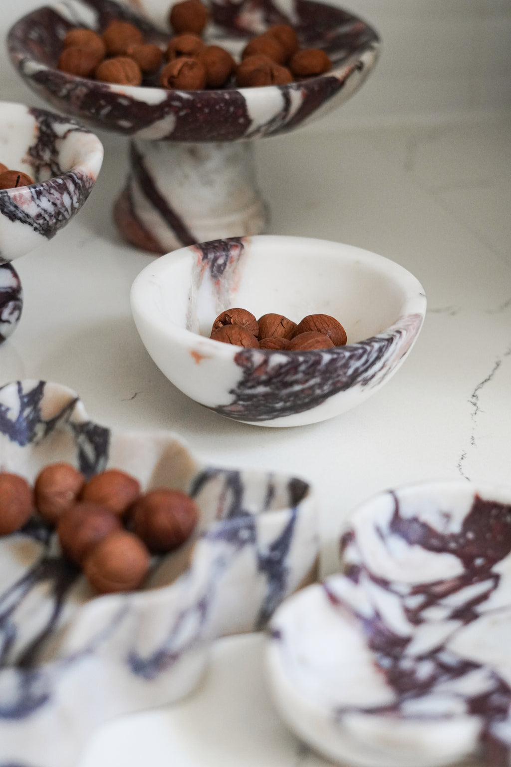 Calacatta Viola Marble Round Bowl Small