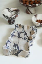 Italian Calacatta Viola Fluted Edge Marble Tray