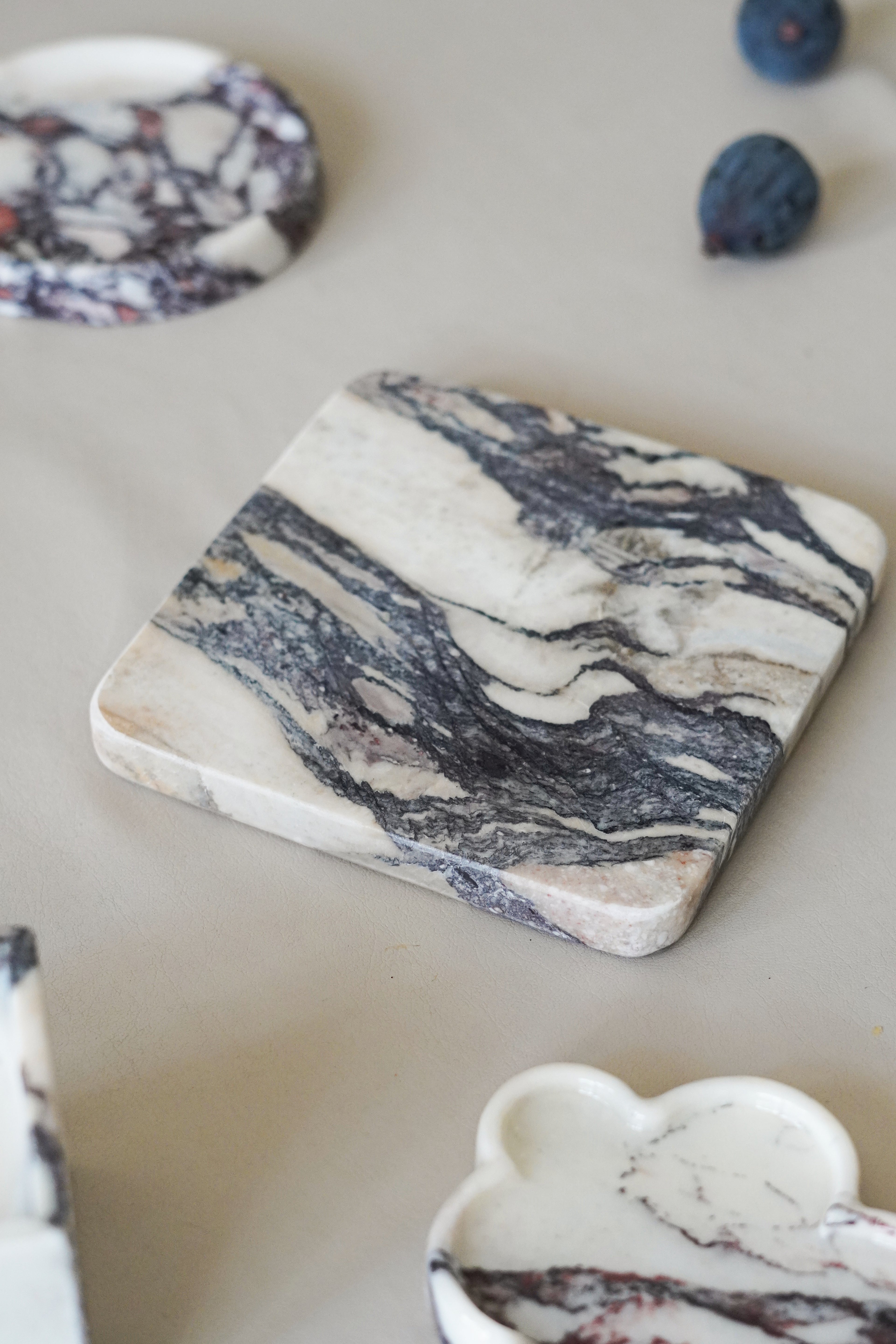 Calacatta Viola Marble Square Tray
