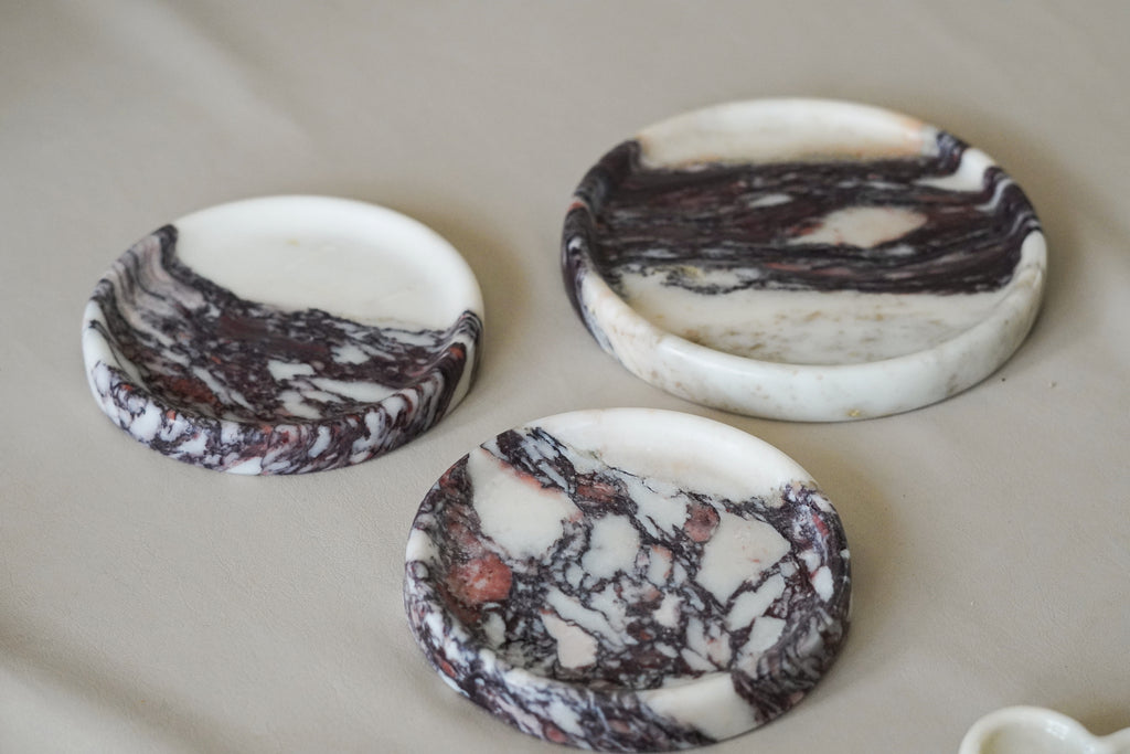Italian Calacatta Viola Marble Catchall Coaster