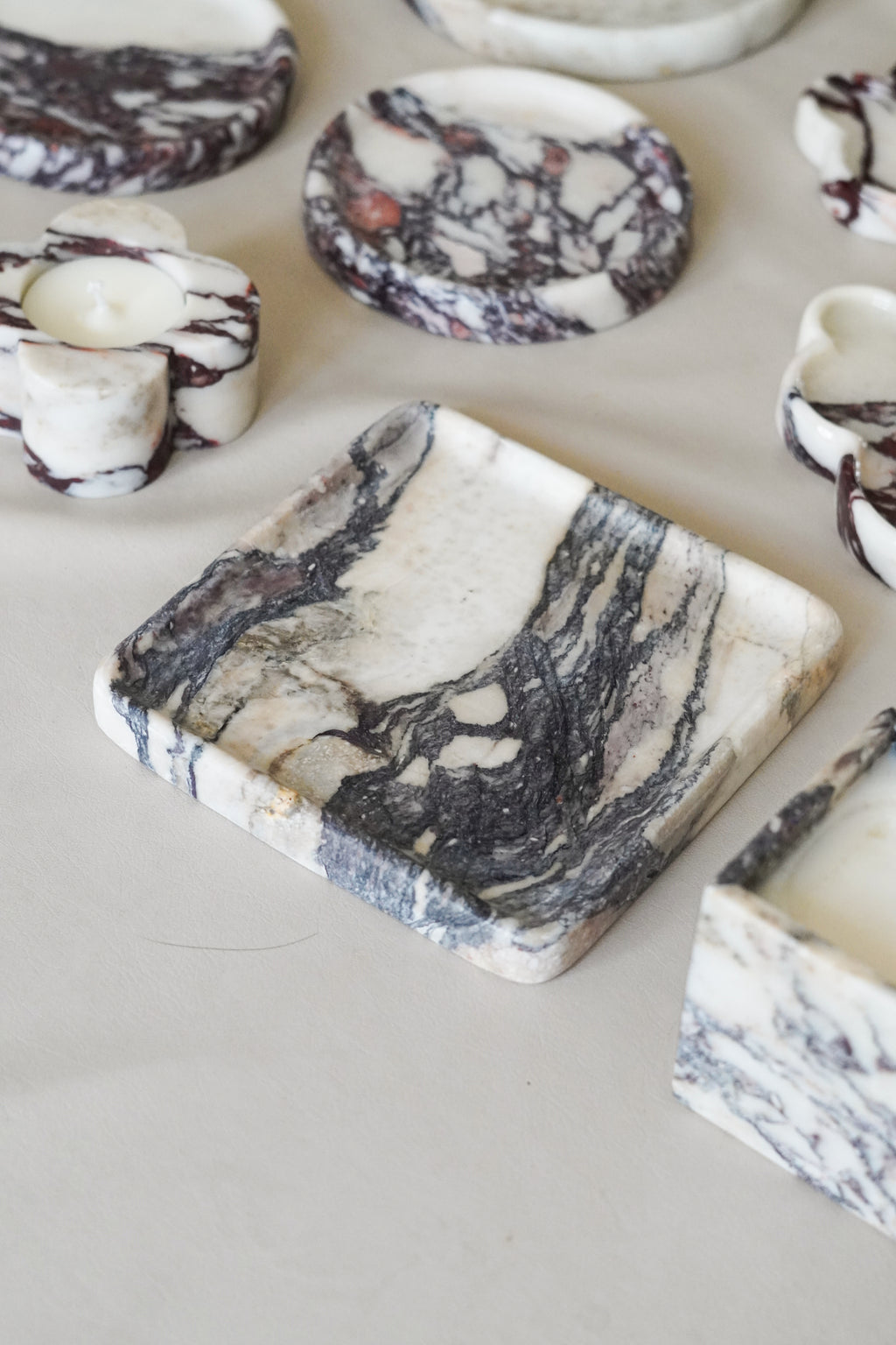 Calacatta Viola Marble Square Tray