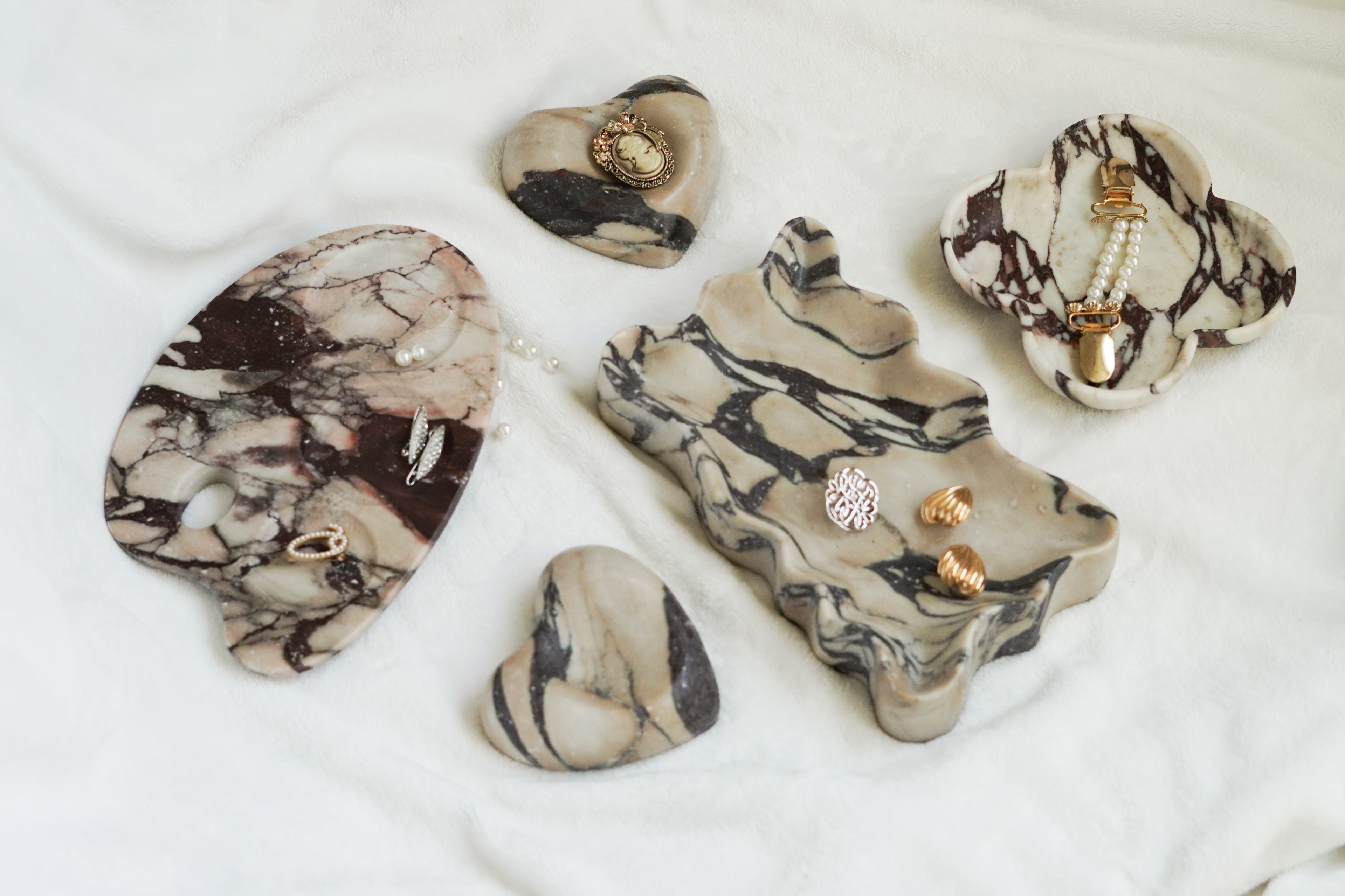 Italian Calacatta Viola Marble Palette Tray