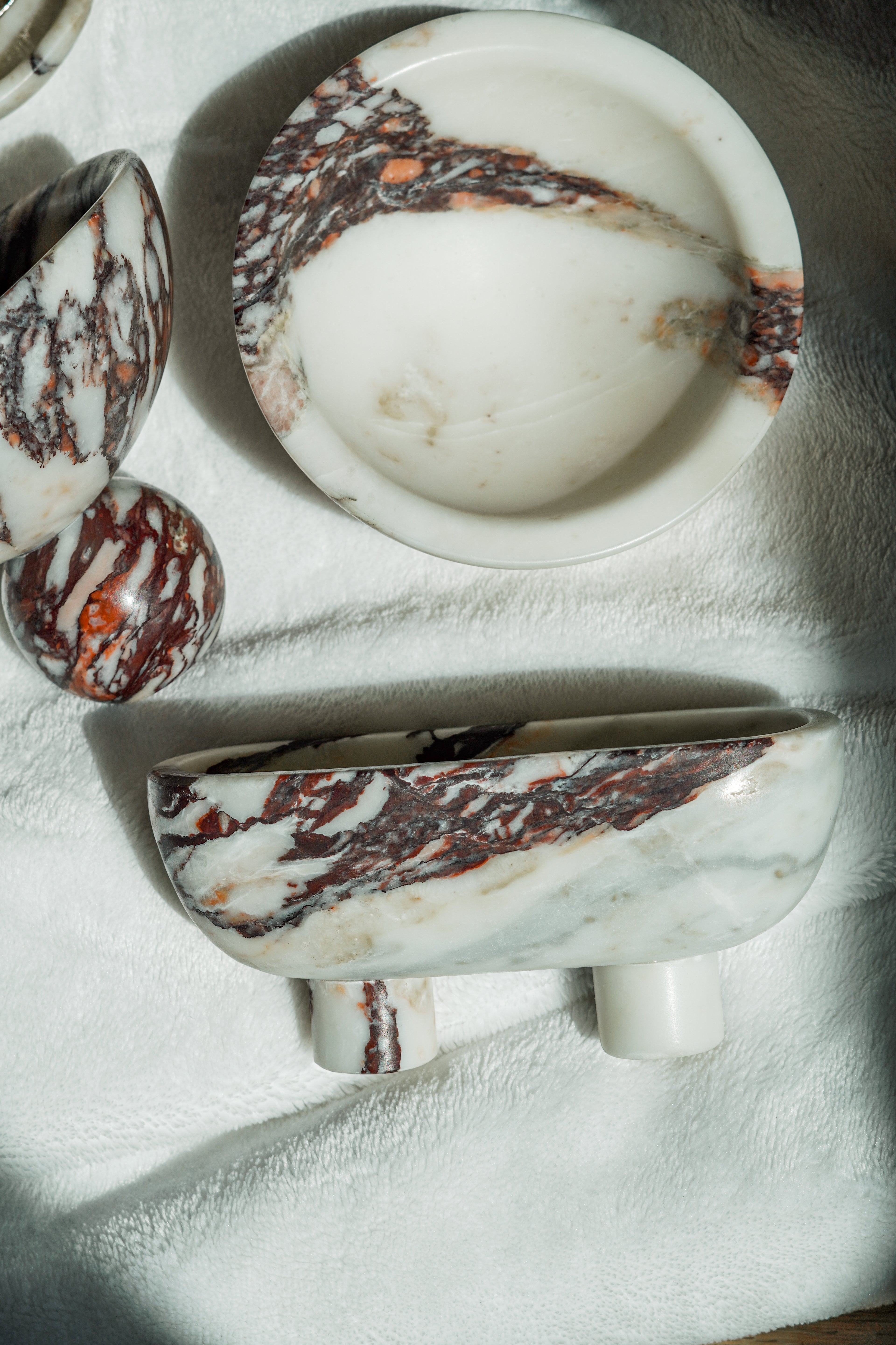 Calacatta Viola Marble Round Footed Bowl