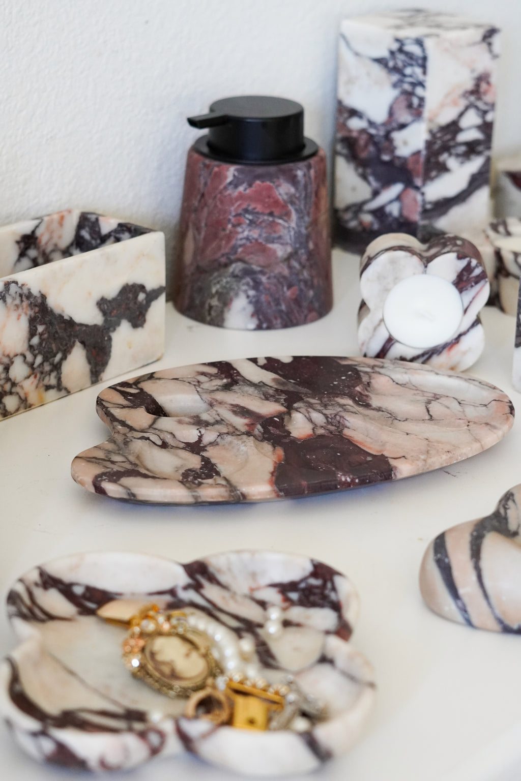Italian Calacatta Viola Marble Palette Tray
