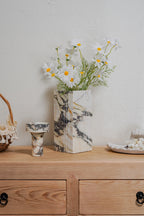 Italian Calacatta Viola Marble Portico Vase