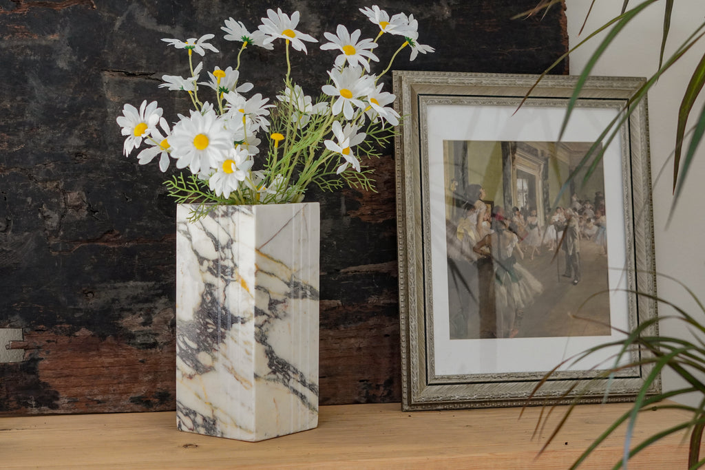 Italian Calacatta Viola Marble Portico Vase