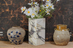 Italian Calacatta Viola Marble Portico Vase