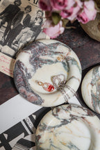 Italian Calacatta Viola Round Marble Catchall Tray