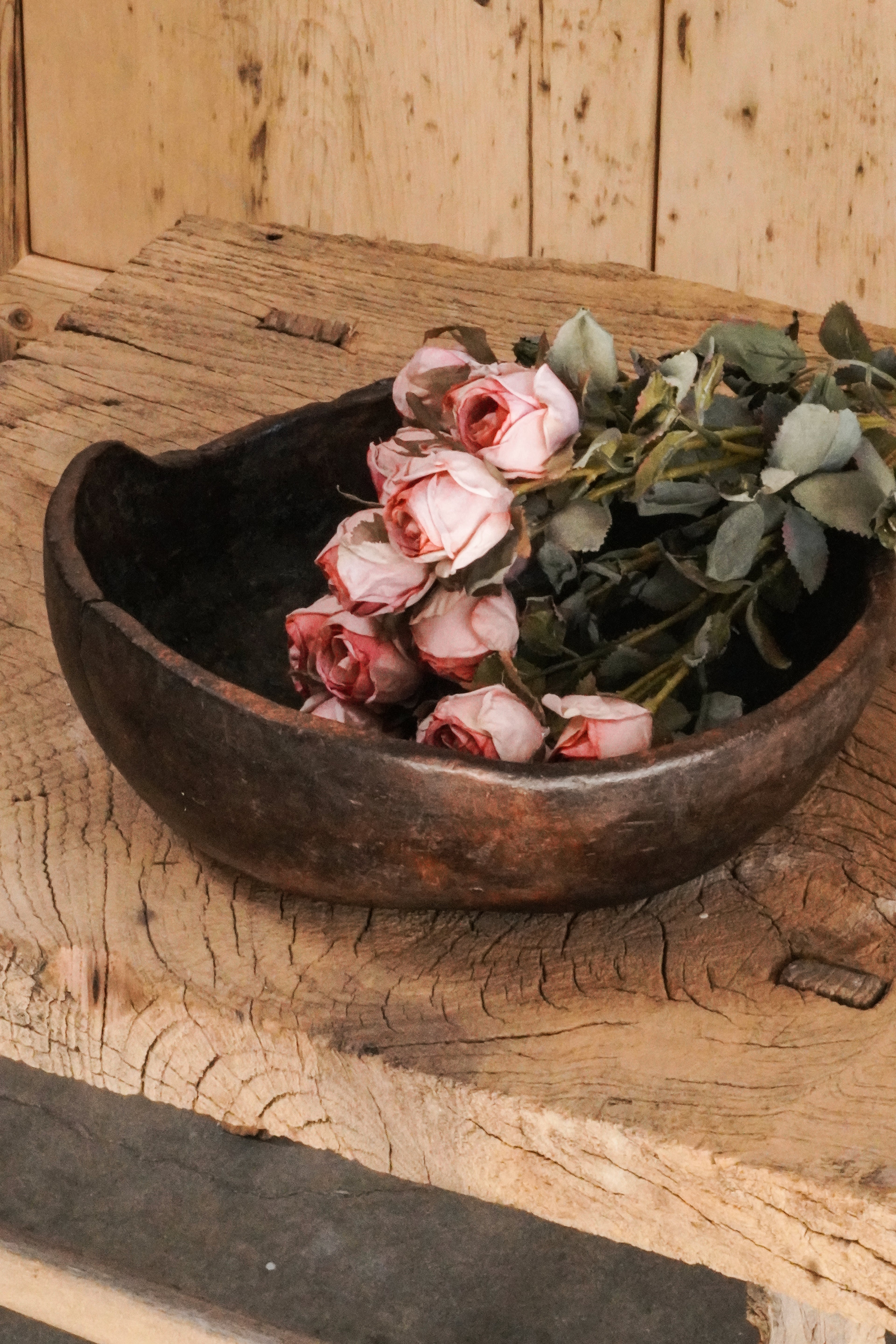 Vintage Wood Fruit Bowl