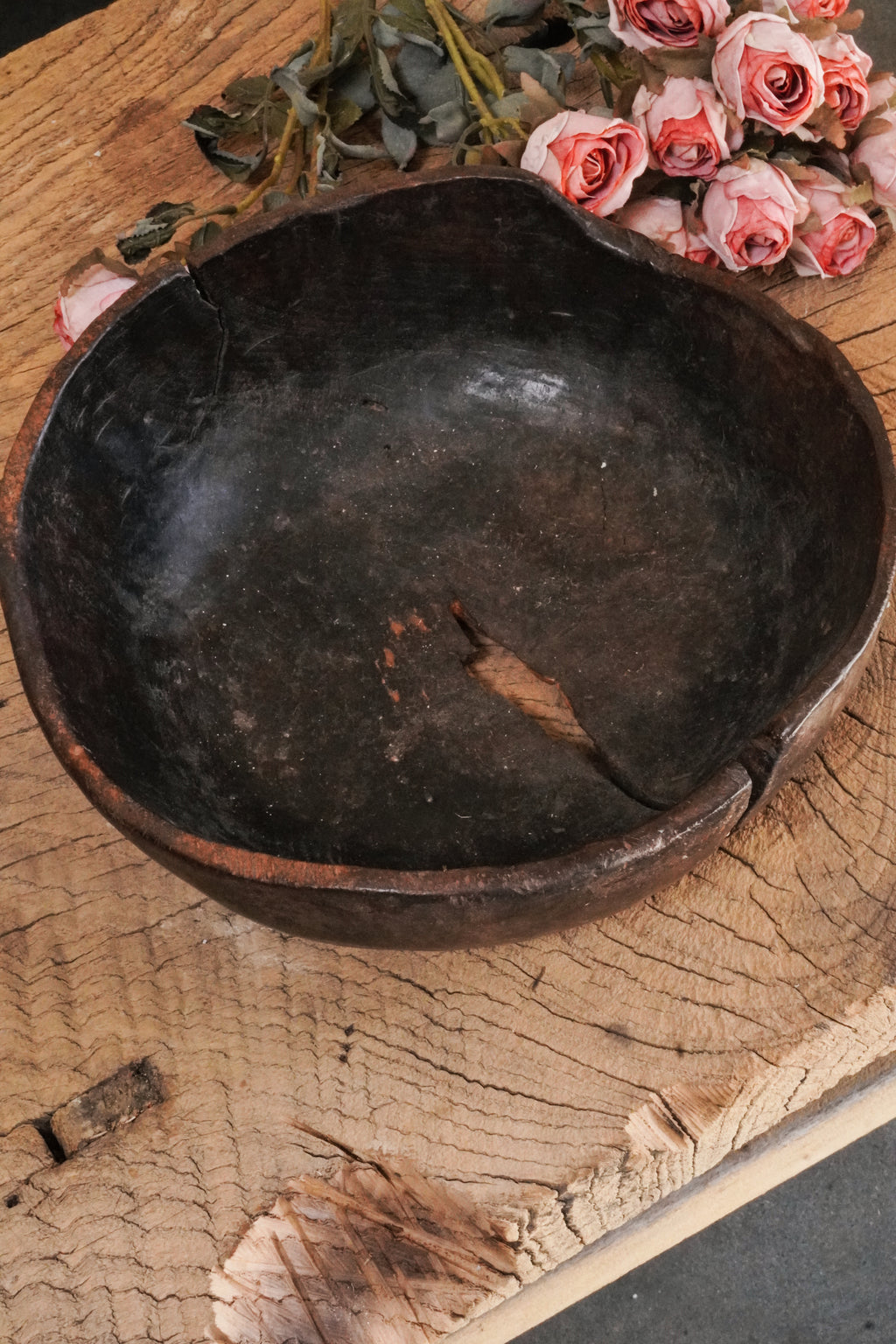 Vintage Wood Fruit Bowl