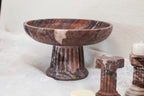 Large Viola Marble Pedestal Bowl--Two Pieces