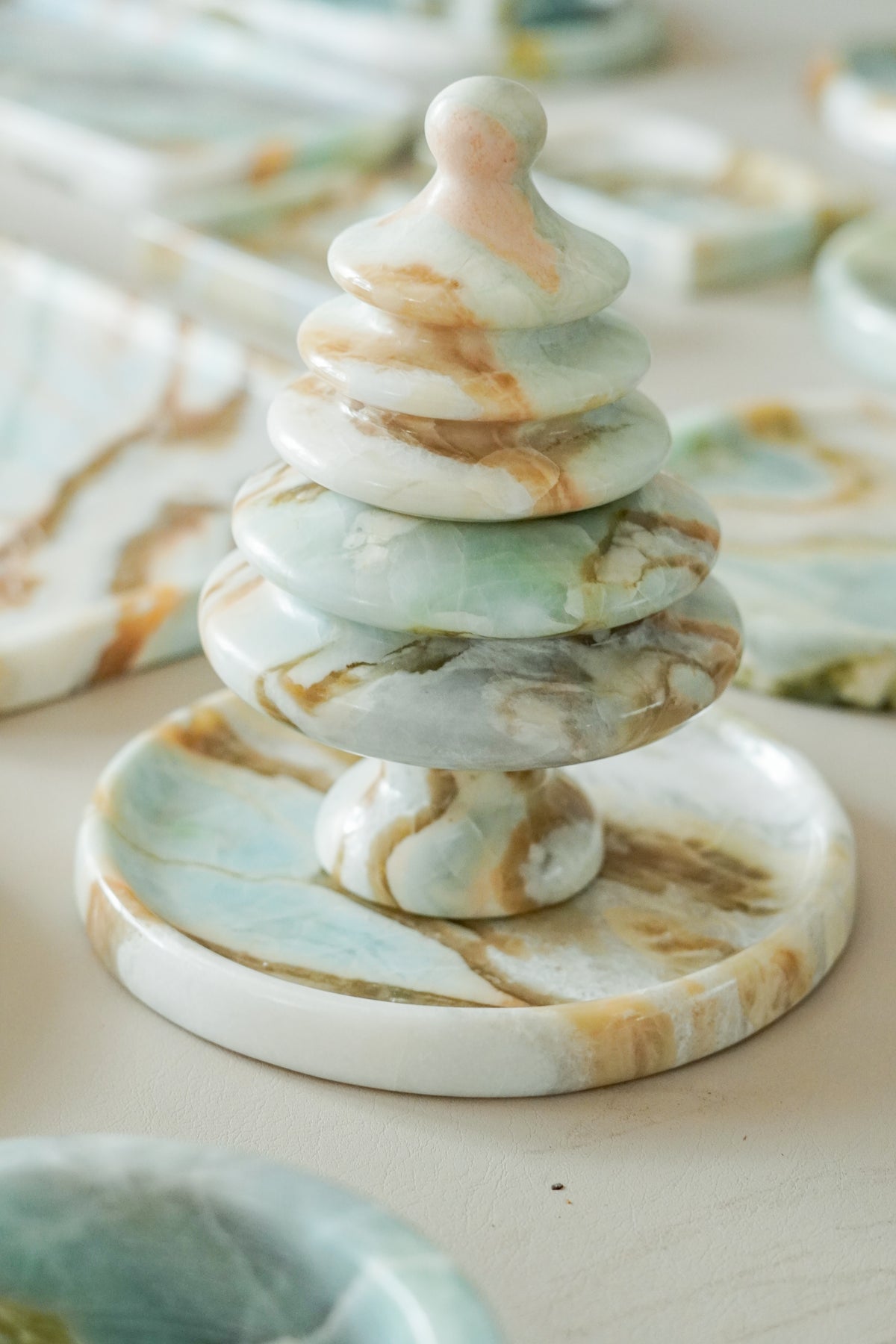 Luxury Green Blue Marble Tray Collection---Various Shape