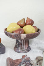 Large Viola Marble Pedestal Bowl--Two Pieces