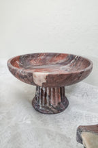 Large Viola Marble Pedestal Bowl--Two Pieces